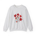 Matching Couple Sweatshirt - Cherry Blossom & Maple Leaf Matching Couple Crewneck Sweatshirt Geometric Art His Hers Couple Gift - Design B