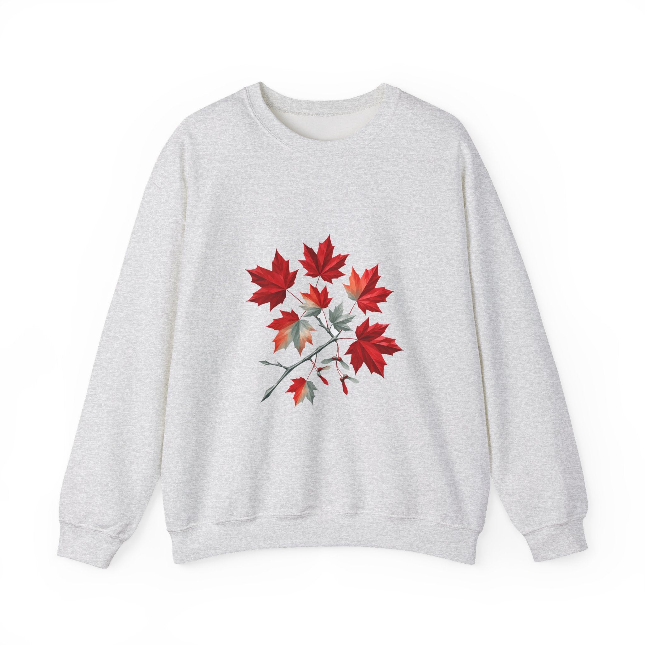 Matching Couple Sweatshirt - Cherry Blossom & Maple Leaf Matching Couple Crewneck Sweatshirt Geometric Art His Hers Couple Gift - Design B