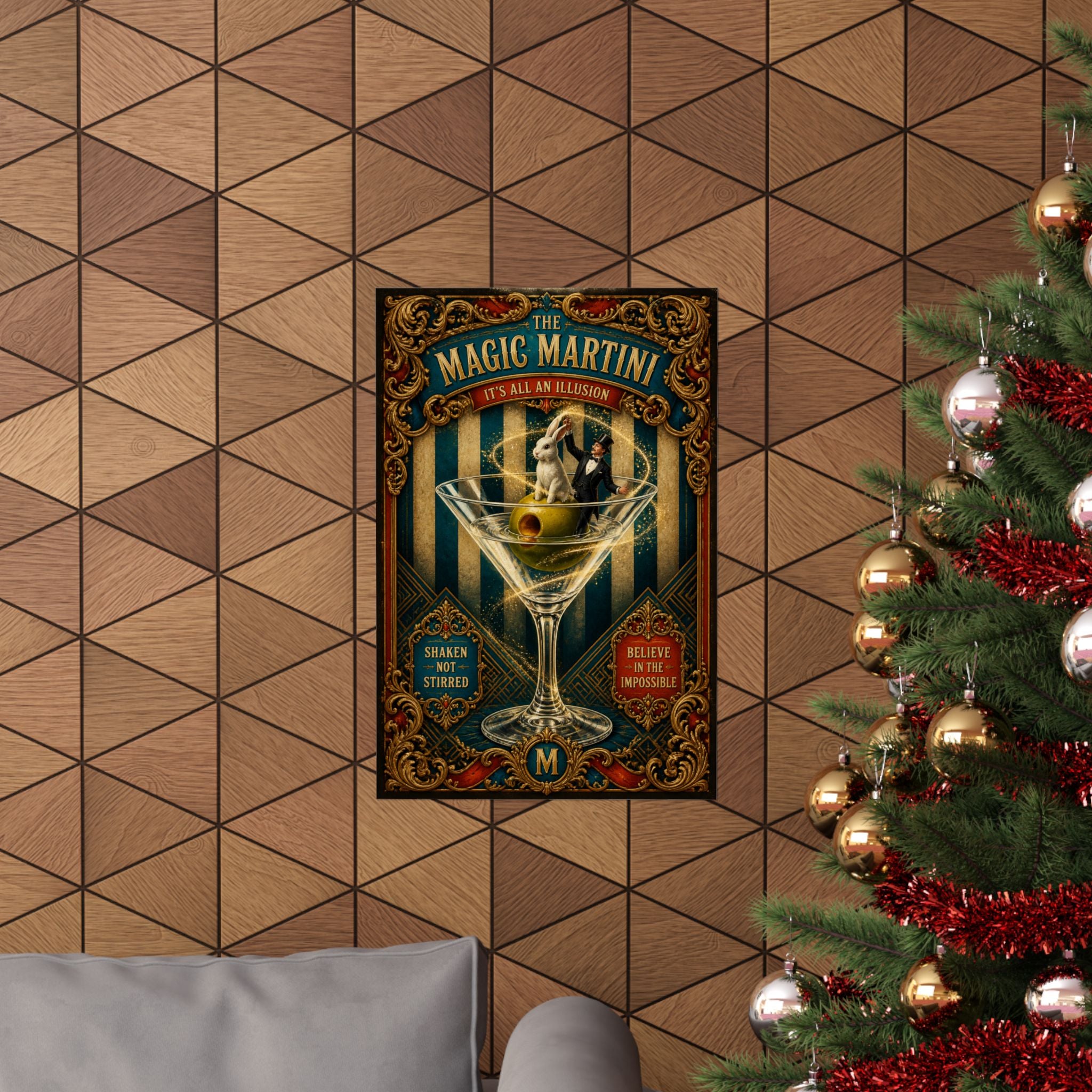 Martini Magician Wall Art Poster 18×24 Baroque Home Office Decor Maximalist Print