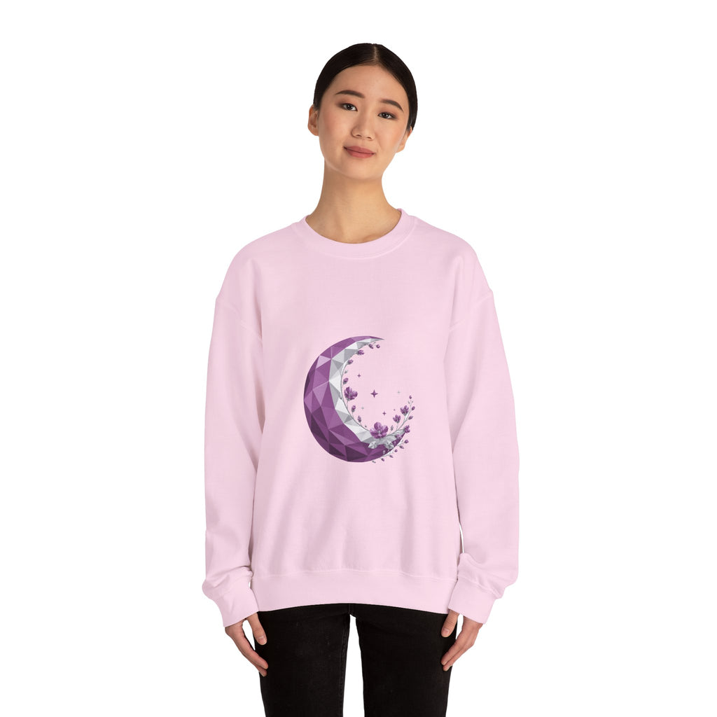 Matching Couple Sweatshirt - Waxing & Waning Moon Matching Couple Premium Fleece Sweatshirt Geometric Art His Hers Love Gift - Design A