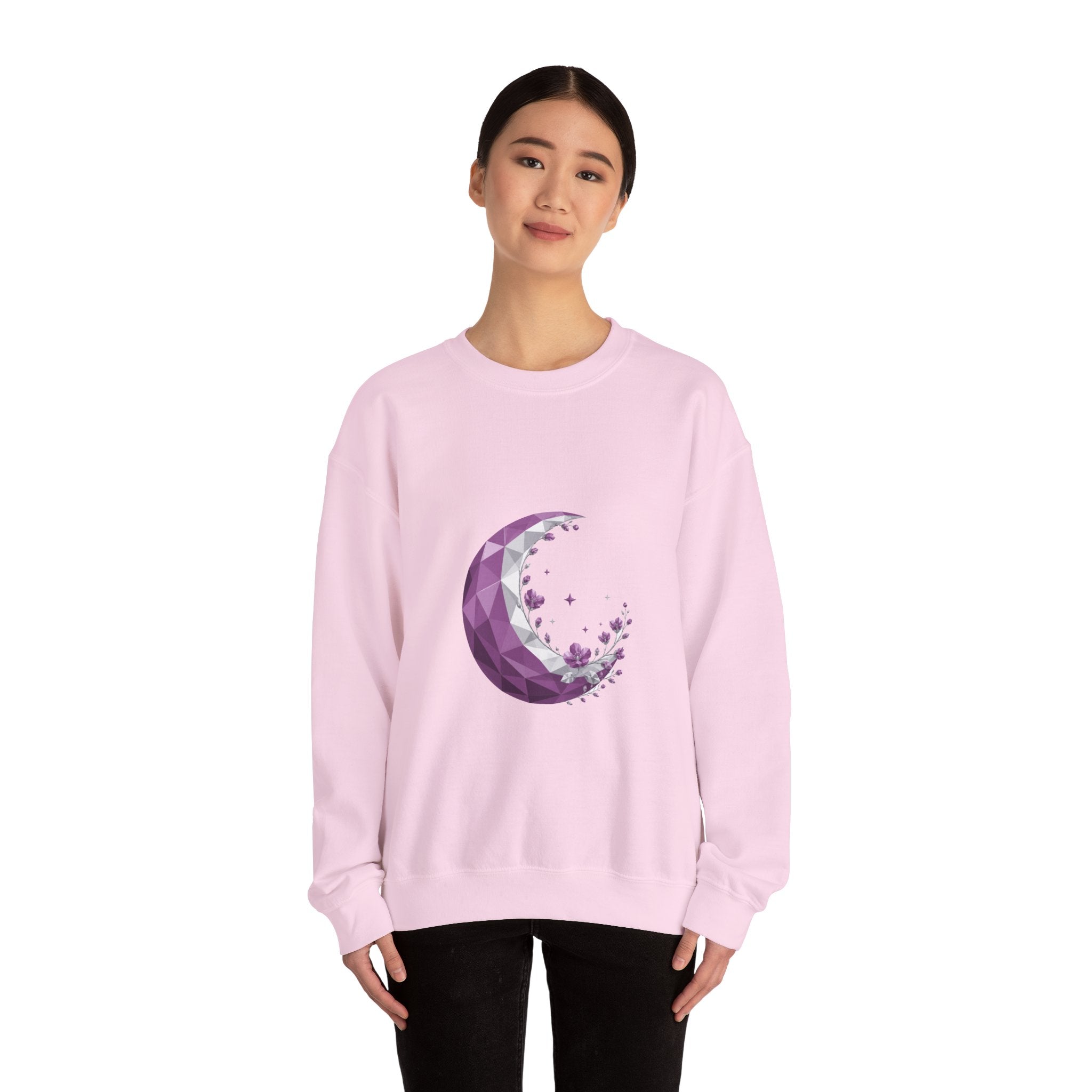 Matching Couple Sweatshirt - Waxing & Waning Moon Matching Couple Premium Fleece Sweatshirt Geometric Art His Hers Love Gift - Design A