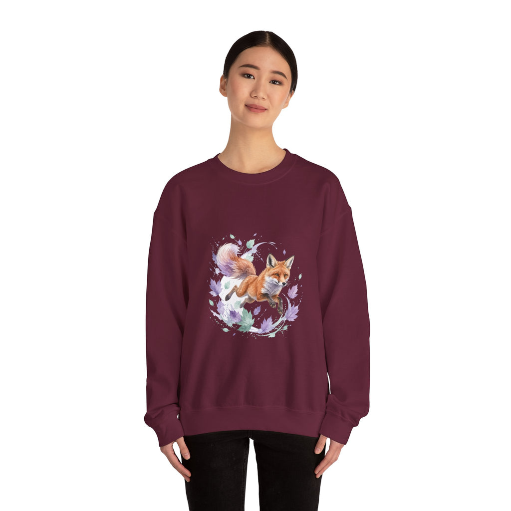 Matching Couple Sweatshirt - Fox & Rabbit Matching Couple Crewneck Sweatshirt Watercolor Art His Hers Engagement Gift - Design A