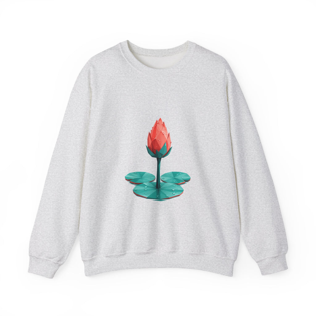 Matching Couple Sweatshirt - Open & Closed Lotus Matching Couple Premium Fleece Sweatshirt Geometric Art His Hers Love Gift - Design B