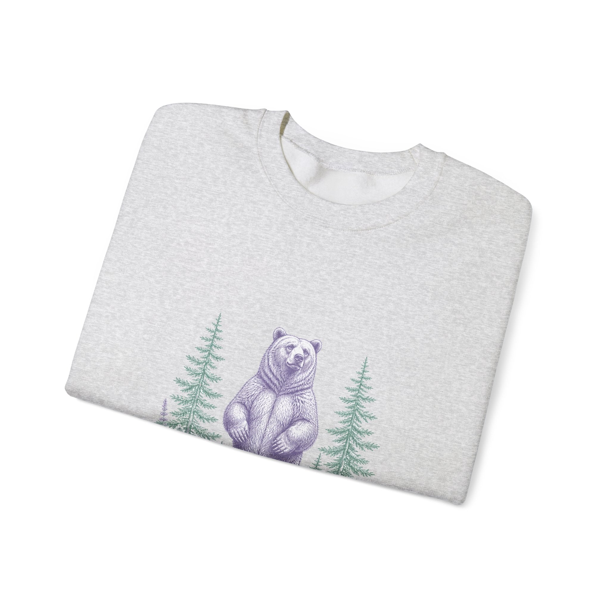 Matching Couple Sweatshirt - Bear & Deer Matching Couple Premium Fleece Sweatshirt Vintage Art His Hers Honeymoon Gift - Design A
