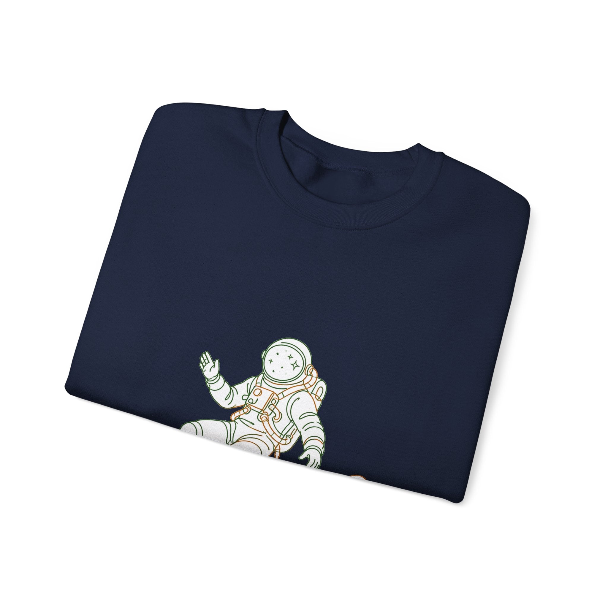 Matching Couple Sweatshirt - Astronaut & Planet Matching Couple Comfort Colors Crew Minimalist Art His Hers Christmas Gift - Design A