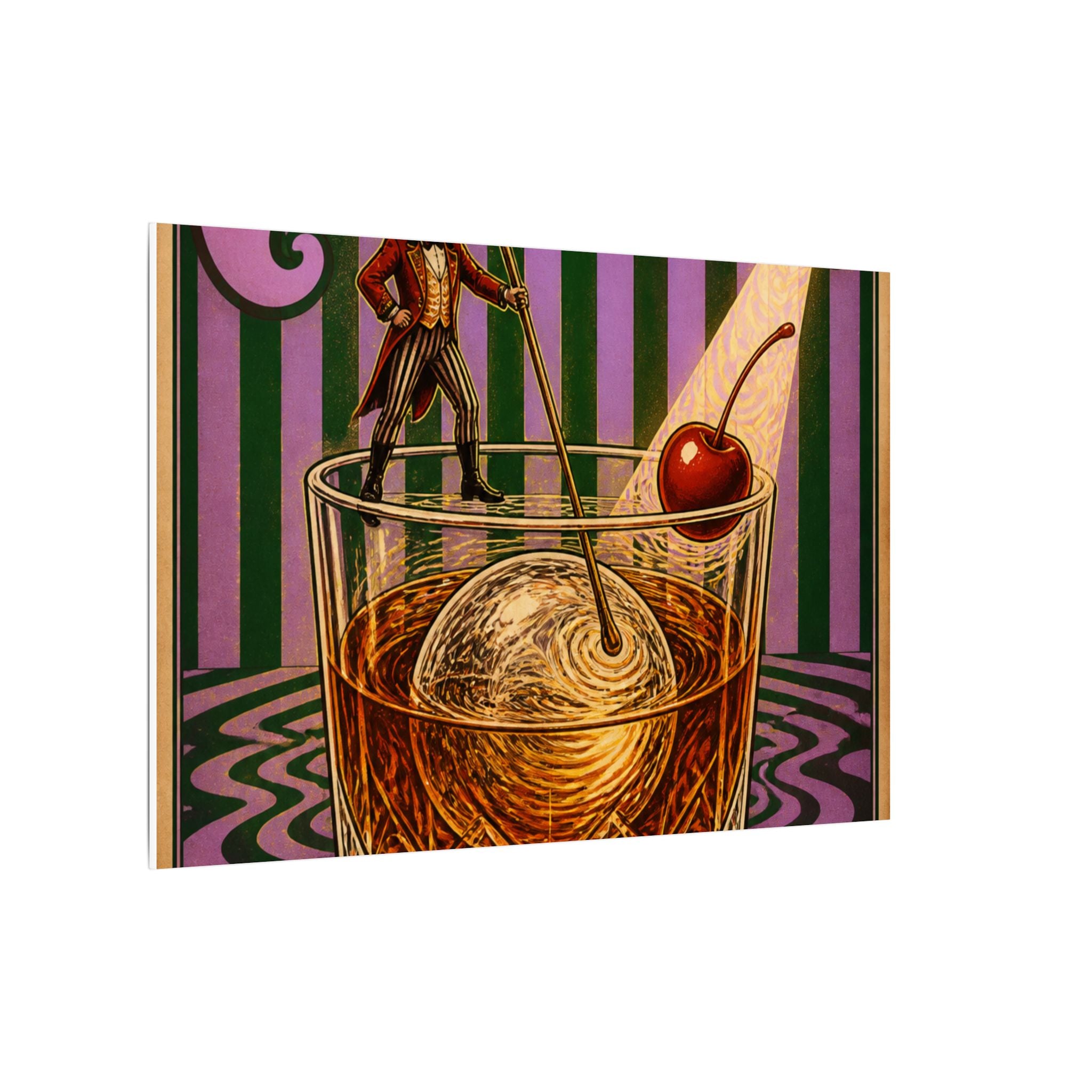 Old Fashioned Ringmaster Wall Art Canvas 24×36 Psychedelic Dining Room Decor Maximalist Print