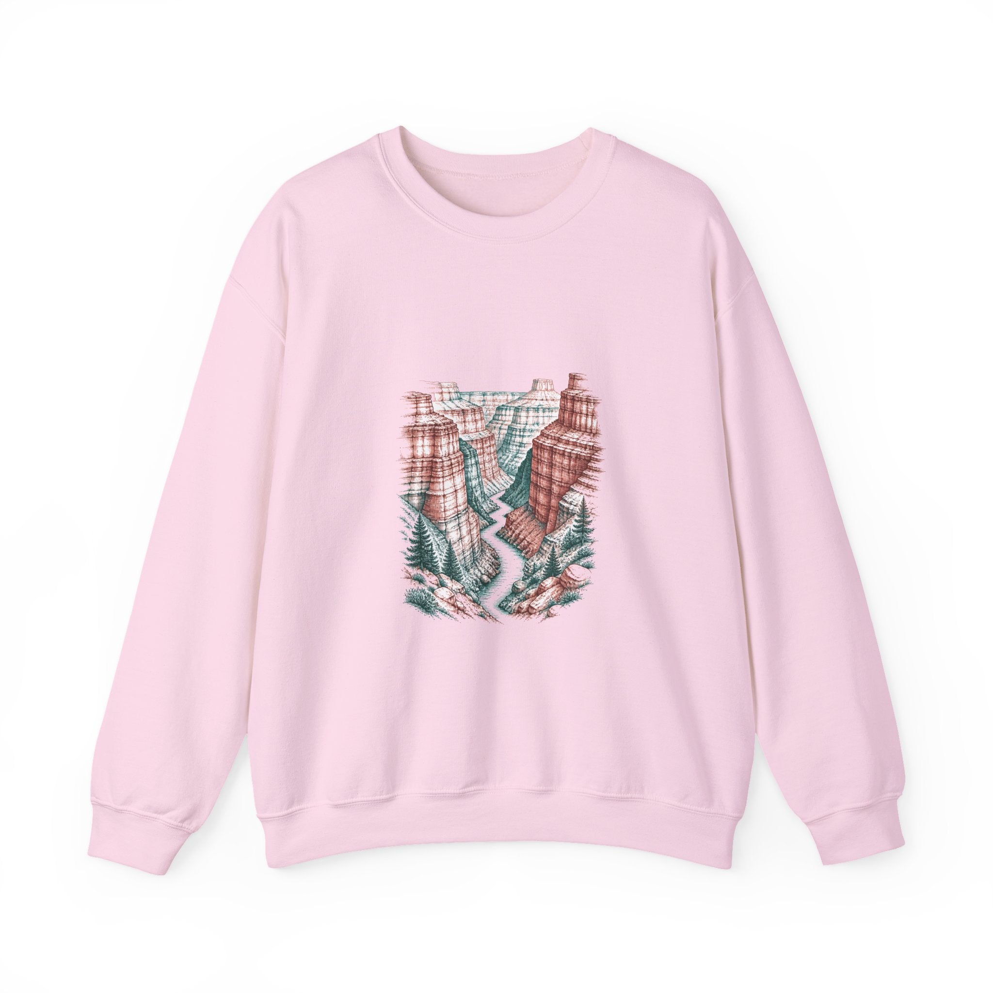 Matching Couple Sweatshirt - Lavender Fields & Canyon Matching Couple Crewneck Sweatshirt Hand-Drawn Art His Hers Best Friend Gift - Design B