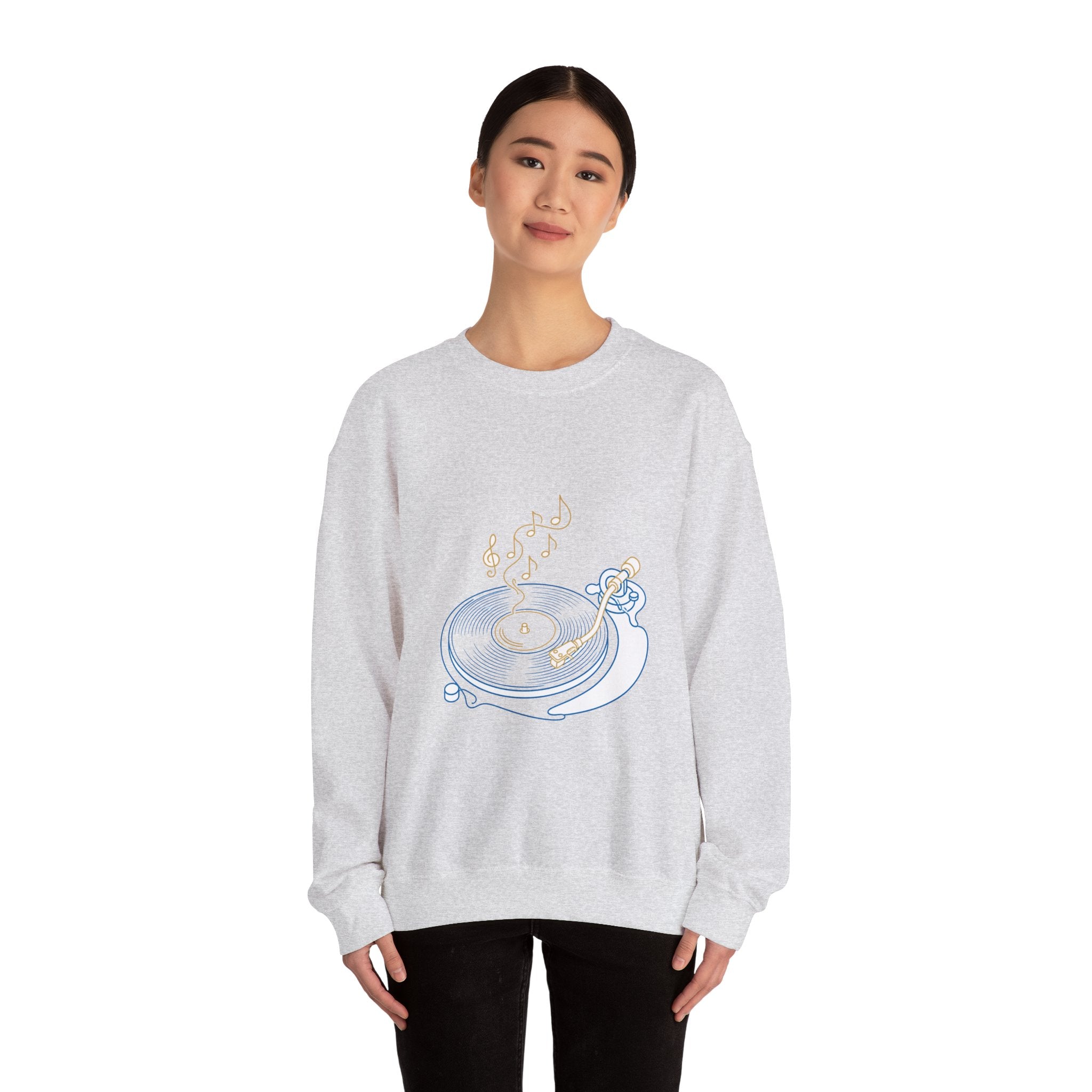 Matching Couple Sweatshirt - Vinyl & Cassette Matching Couple Comfort Colors Crew Minimalist Art His Hers Christmas Gift - Design A