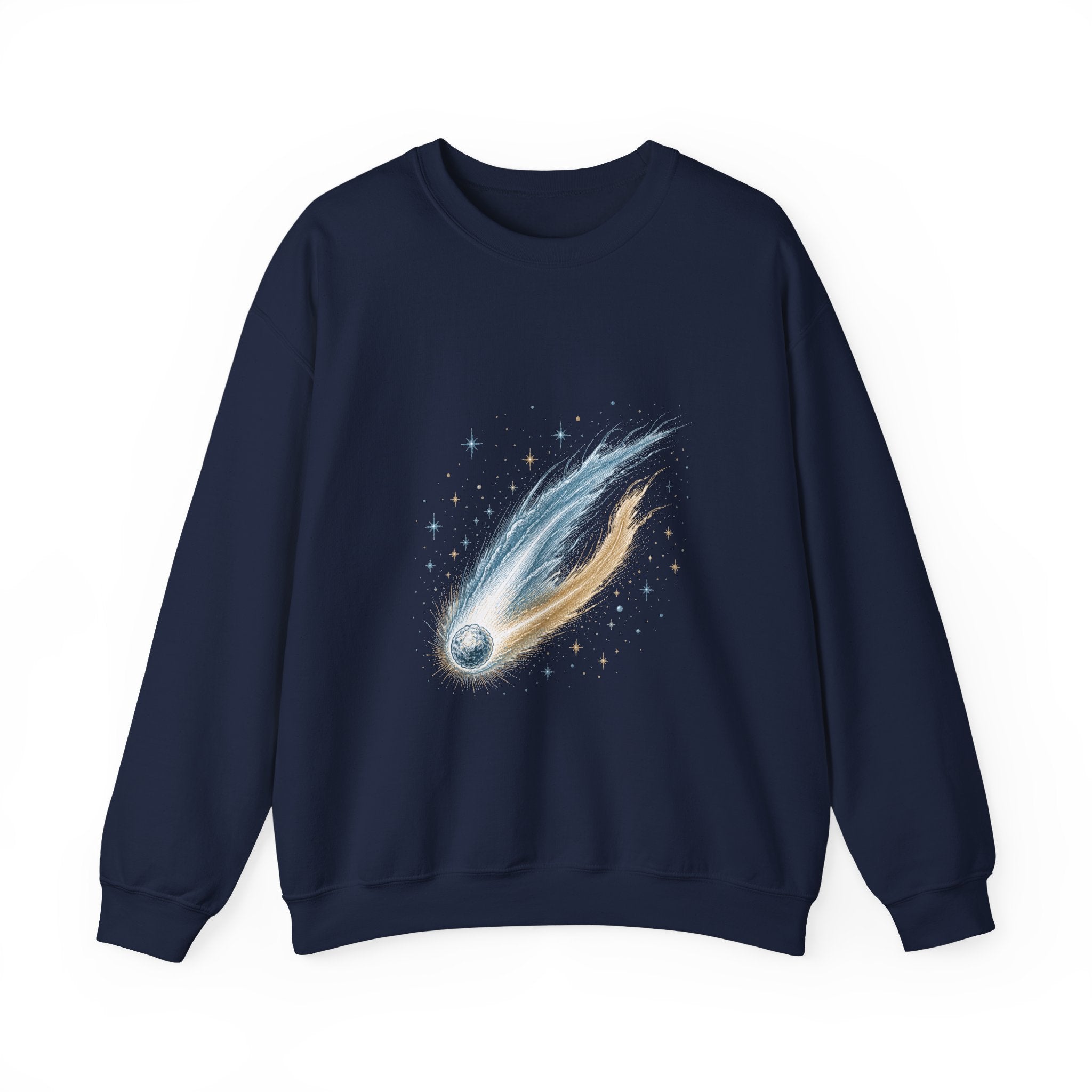 Matching Couple Sweatshirt - Comet & Asteroid Matching Couple Premium Fleece Sweatshirt Hand-Drawn Art His Hers Anniversary Gift - Design A
