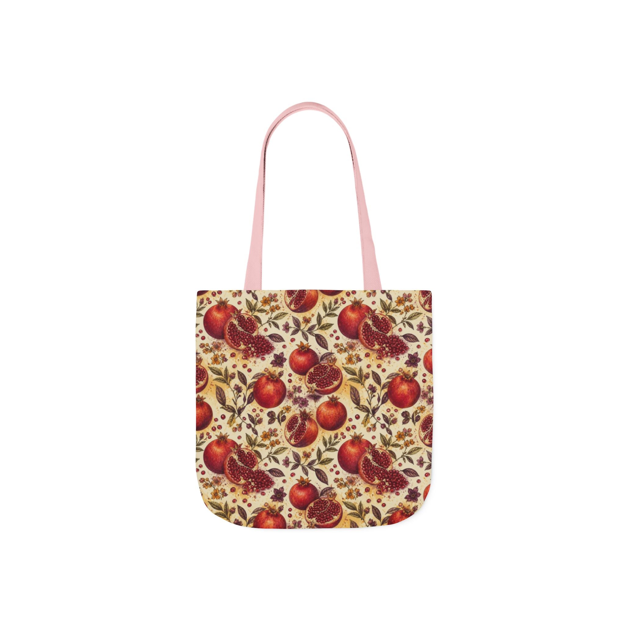 Split Pomegranates Canvas Tote Bag Mediterranean Kitchen Watercolor Design Italian Cottagecore Gift