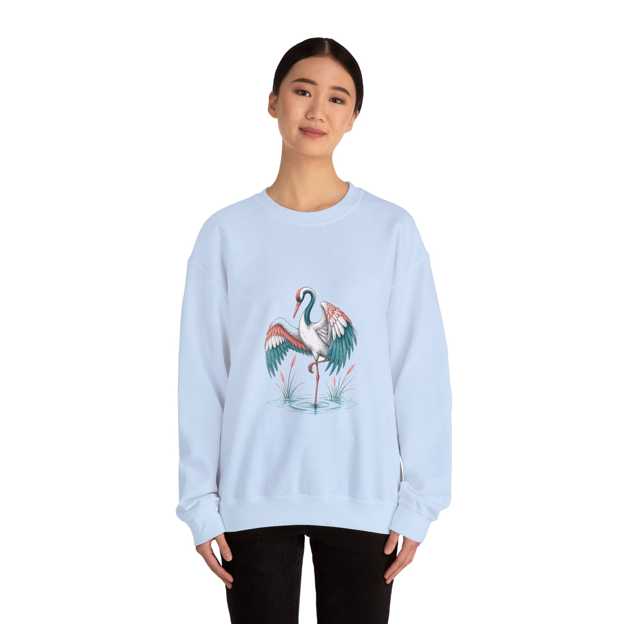 Matching Couple Sweatshirt - Tiger & Crane Matching Couple Comfort Colors Crew Hand-Drawn Art His Hers Anniversary Gift - Design B