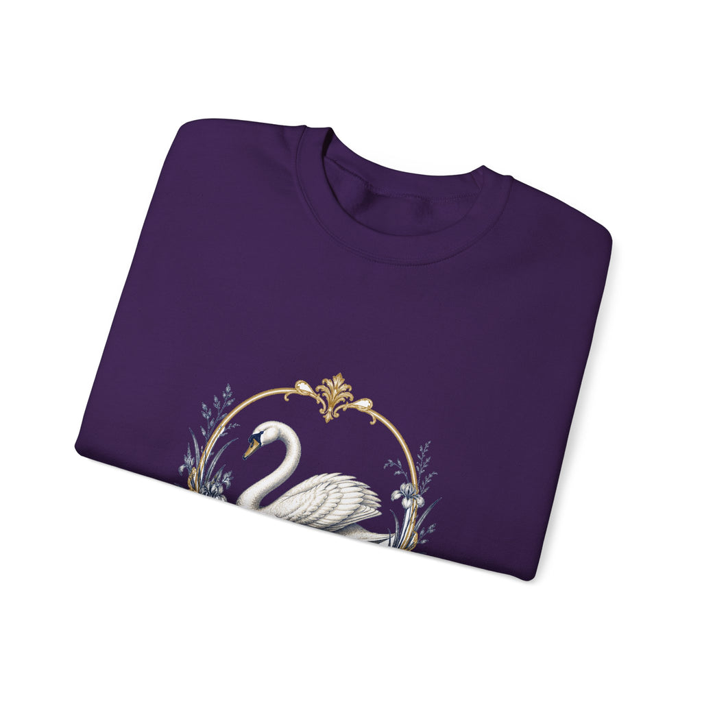 Matching Couple Sweatshirt - Raven & Swan Matching Couple Premium Fleece Sweatshirt Vintage Art His Hers Honeymoon Gift - Design B