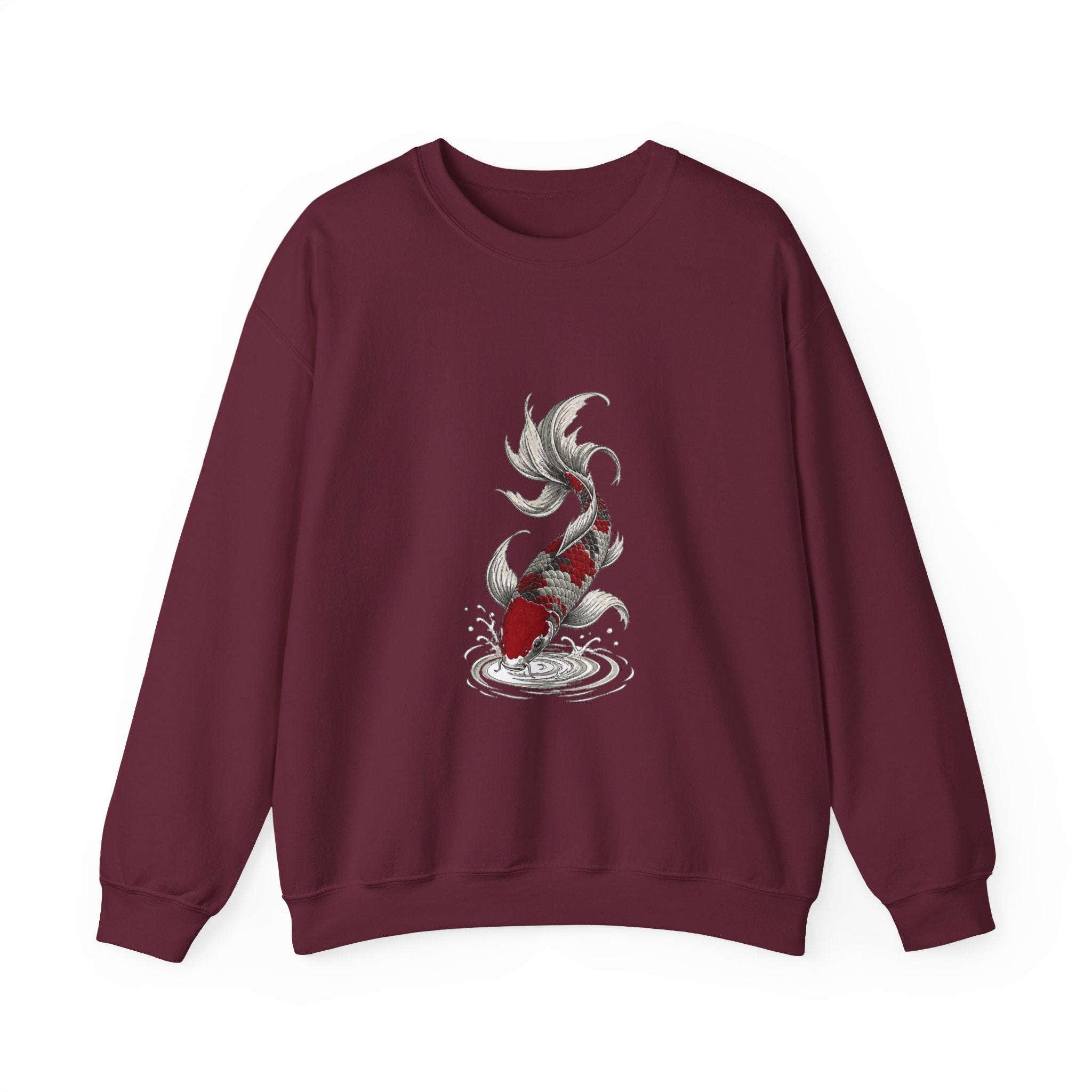 Matching Couple Sweatshirt - Koi Fish Yin Yang Matching Couple Crewneck Sweatshirt Hand-Drawn Art His Hers Best Friend Gift - Design B