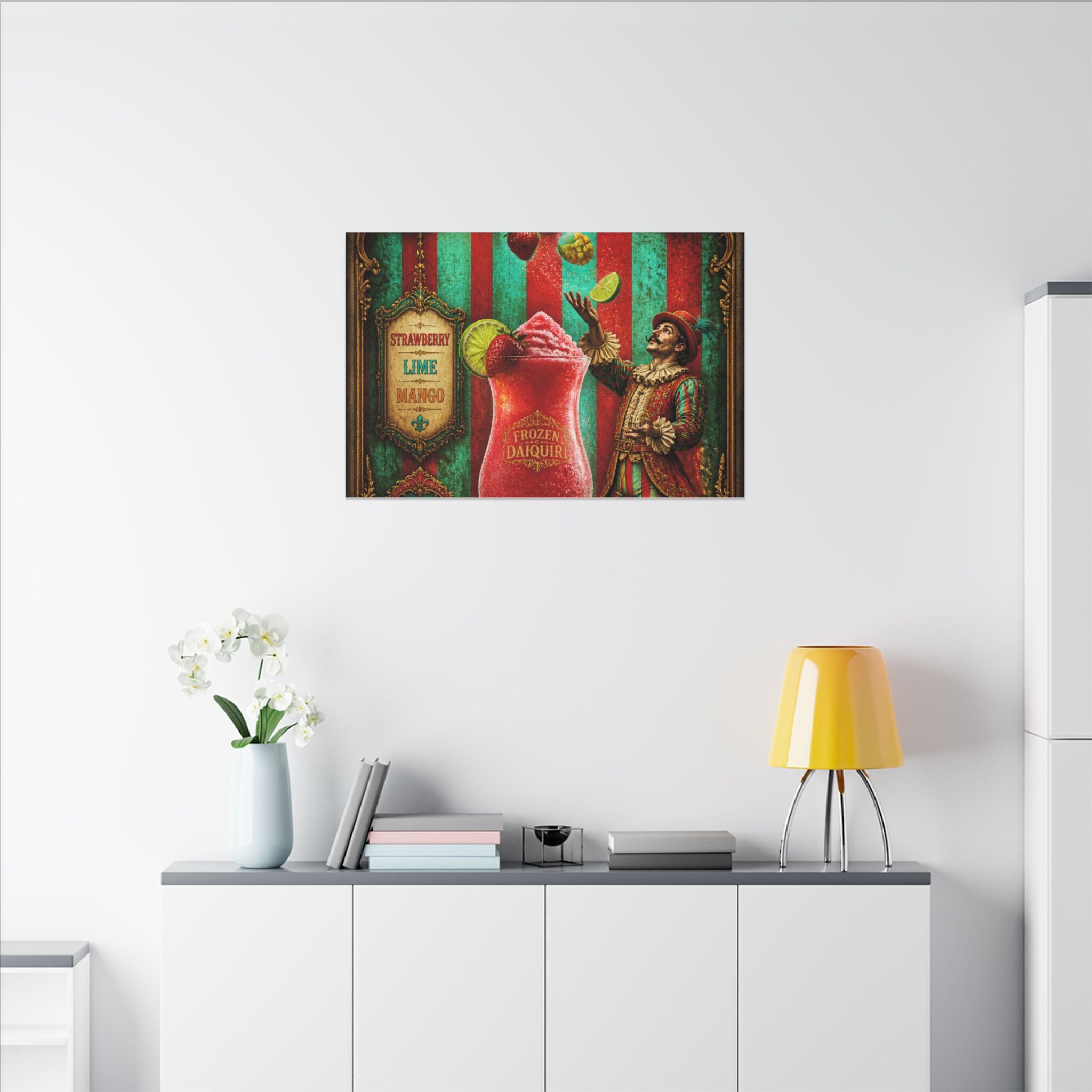 Daiquiri Fruit Juggler Wall Art Canvas 16×20 Baroque Home Office Decor Maximalist Print