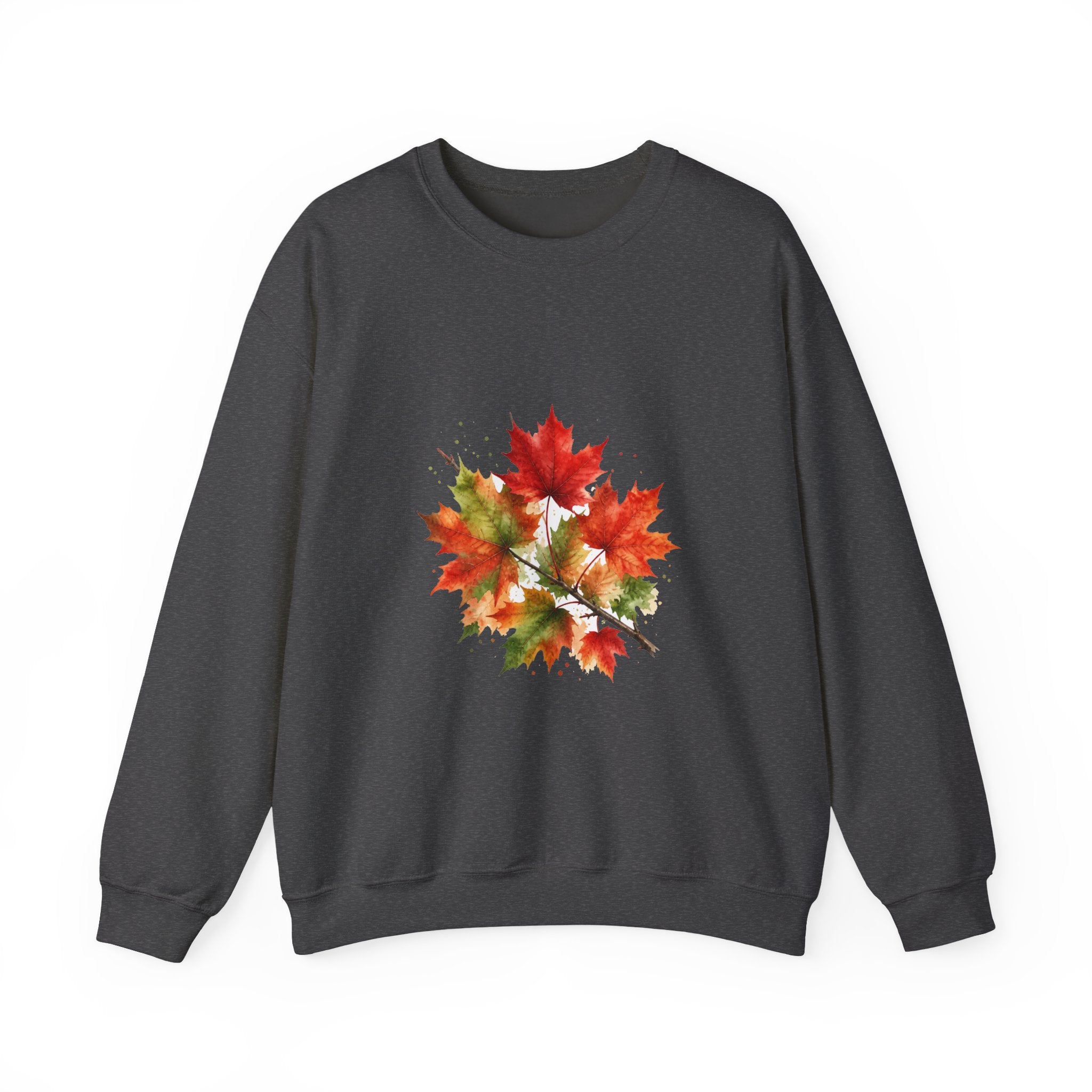 Matching Couple Sweatshirt - Cherry Blossom & Maple Leaf Matching Couple Comfort Colors Crew Watercolor Art His Hers Birthday Gift - Design B