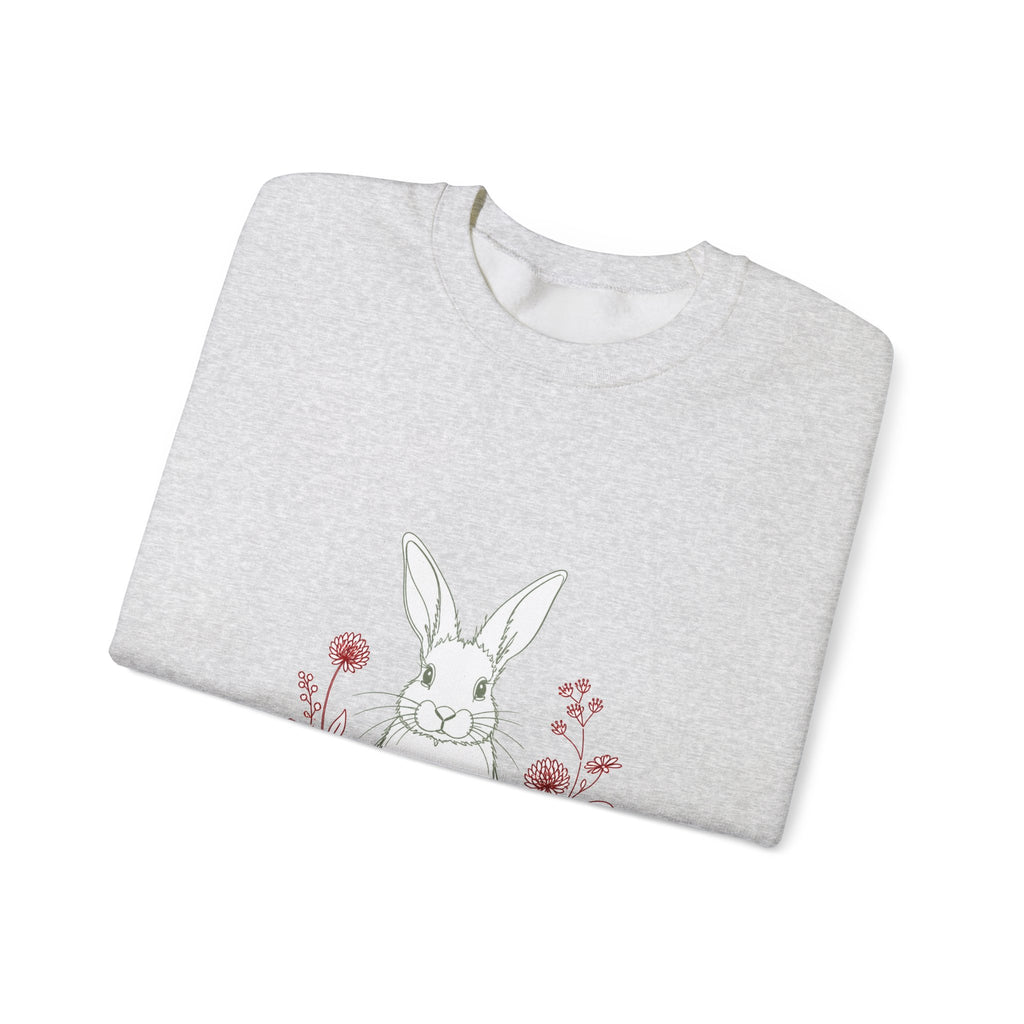 Matching Couple Sweatshirt - Fox & Rabbit Matching Couple Crewneck Sweatshirt Minimalist Art His Hers Valentine Gift - Design B