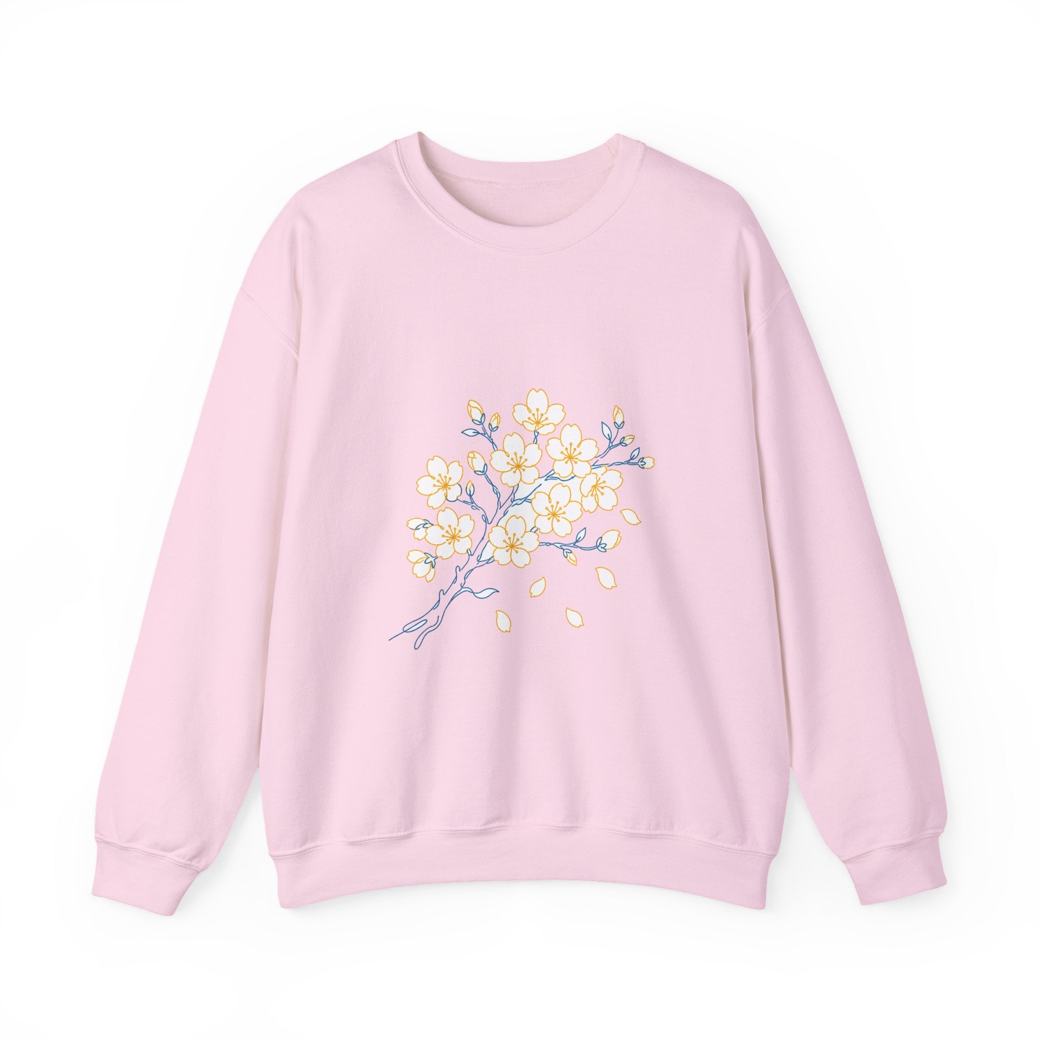 Matching Couple Sweatshirt - Cherry Blossom & Maple Leaf Matching Couple Comfort Colors Crew Minimalist Art His Hers Christmas Gift - Design A