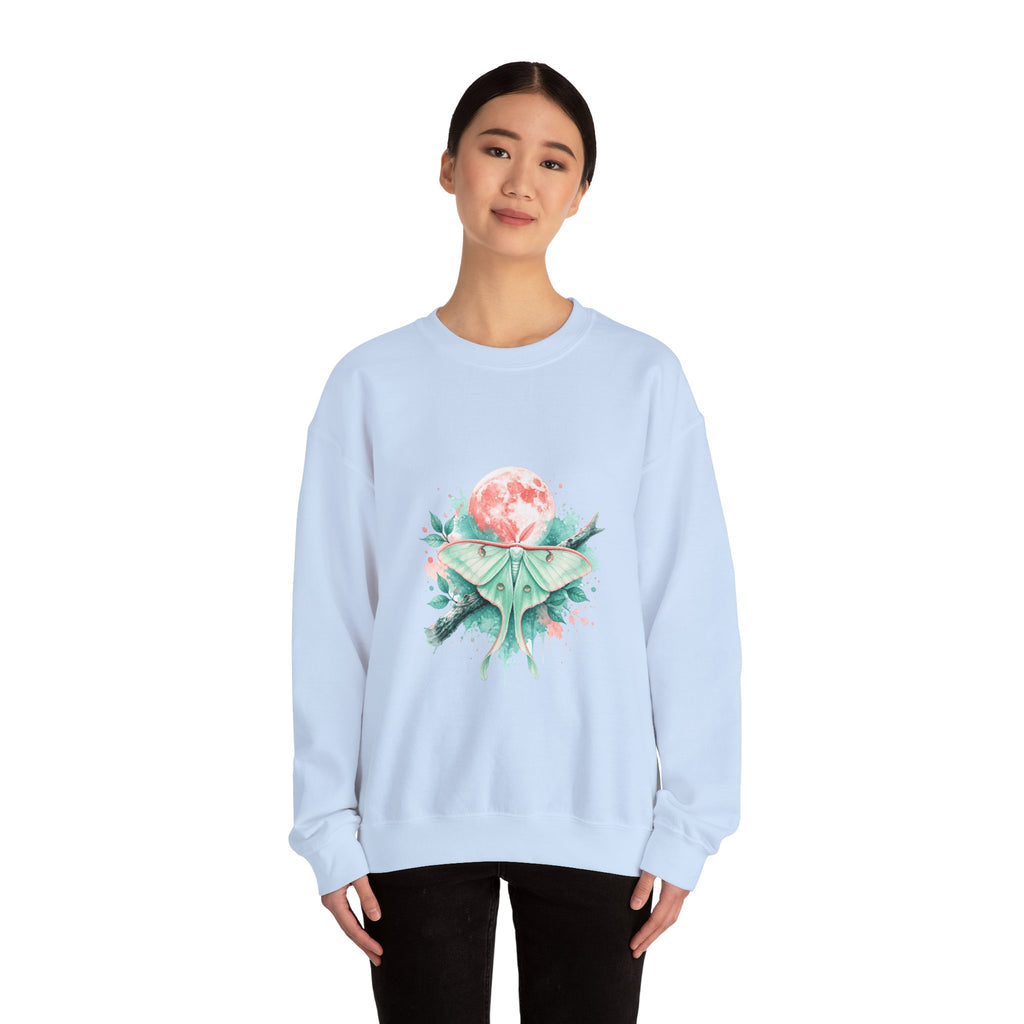 Matching Couple Sweatshirt - Butterfly & Moth Matching Couple Crewneck Sweatshirt Watercolor Art His Hers Engagement Gift - Design B