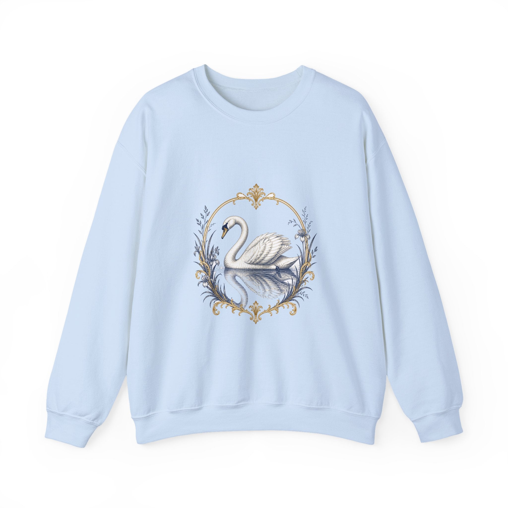 Matching Couple Sweatshirt - Raven & Swan Matching Couple Premium Fleece Sweatshirt Vintage Art His Hers Honeymoon Gift - Design B