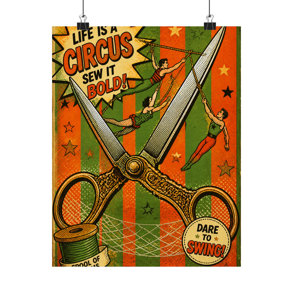 Giant Scissors Trapeze Wall Art Poster 24×36 Pop Art Restaurant Decor Maximalist Print