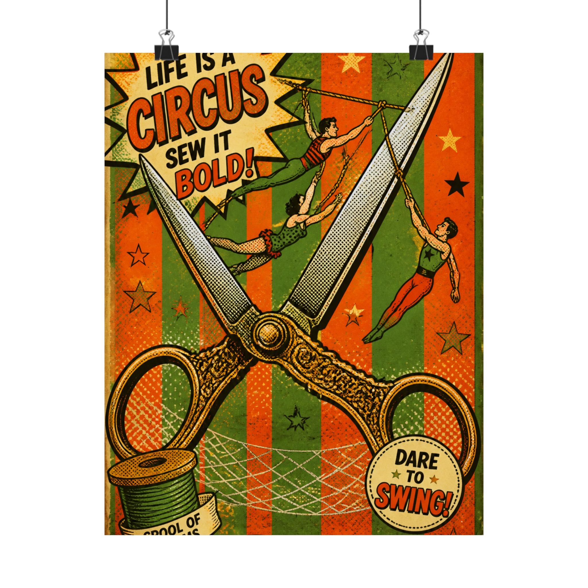 Giant Scissors Trapeze Wall Art Poster 24×36 Pop Art Restaurant Decor Maximalist Print