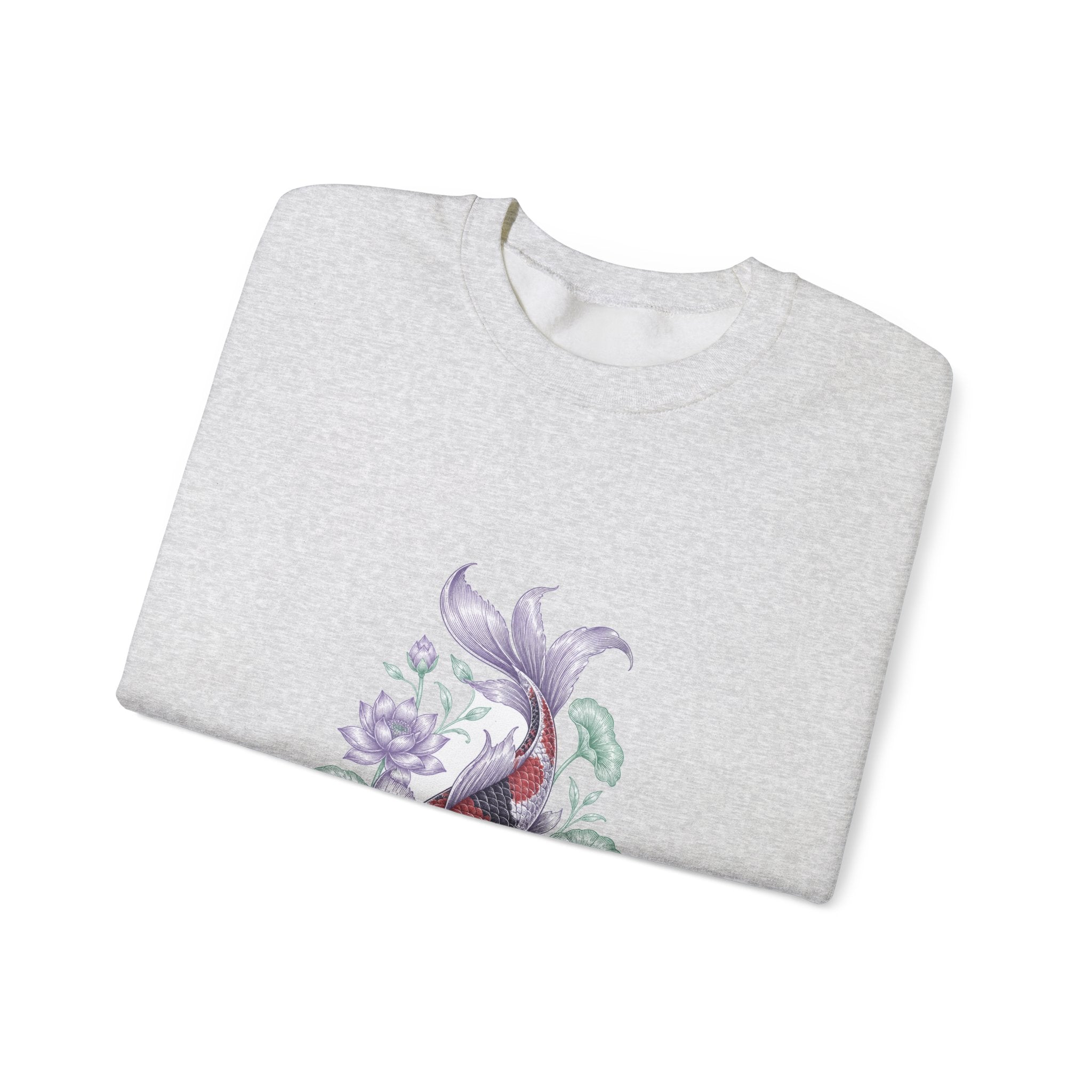 Matching Couple Sweatshirt - Koi Fish Yin Yang Matching Couple Crewneck Sweatshirt Vintage Art His Hers Wedding Gift - Design B