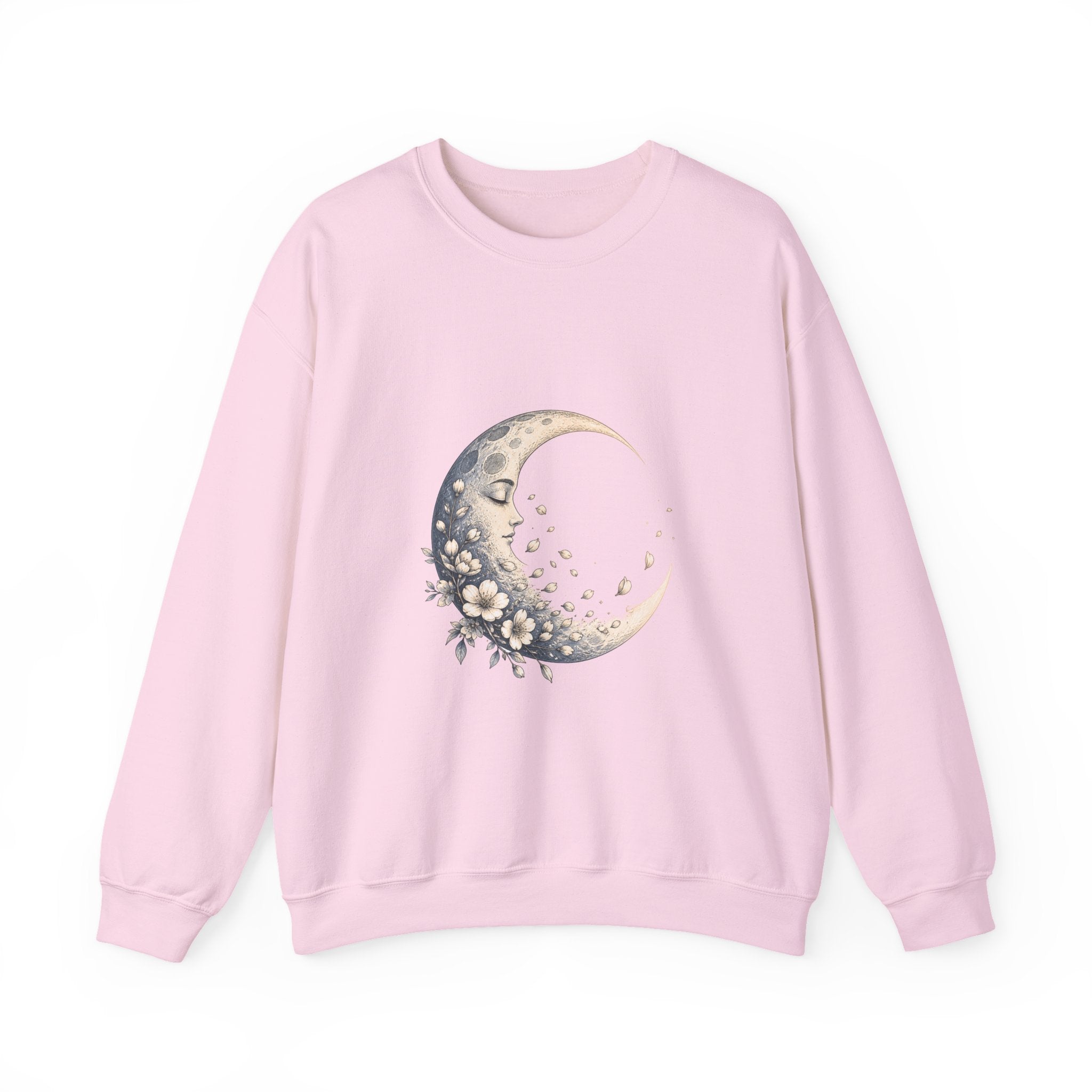 Matching Couple Sweatshirt - Waxing & Waning Moon Matching Couple Premium Fleece Sweatshirt Hand-Drawn Art His Hers Anniversary Gift - Design B