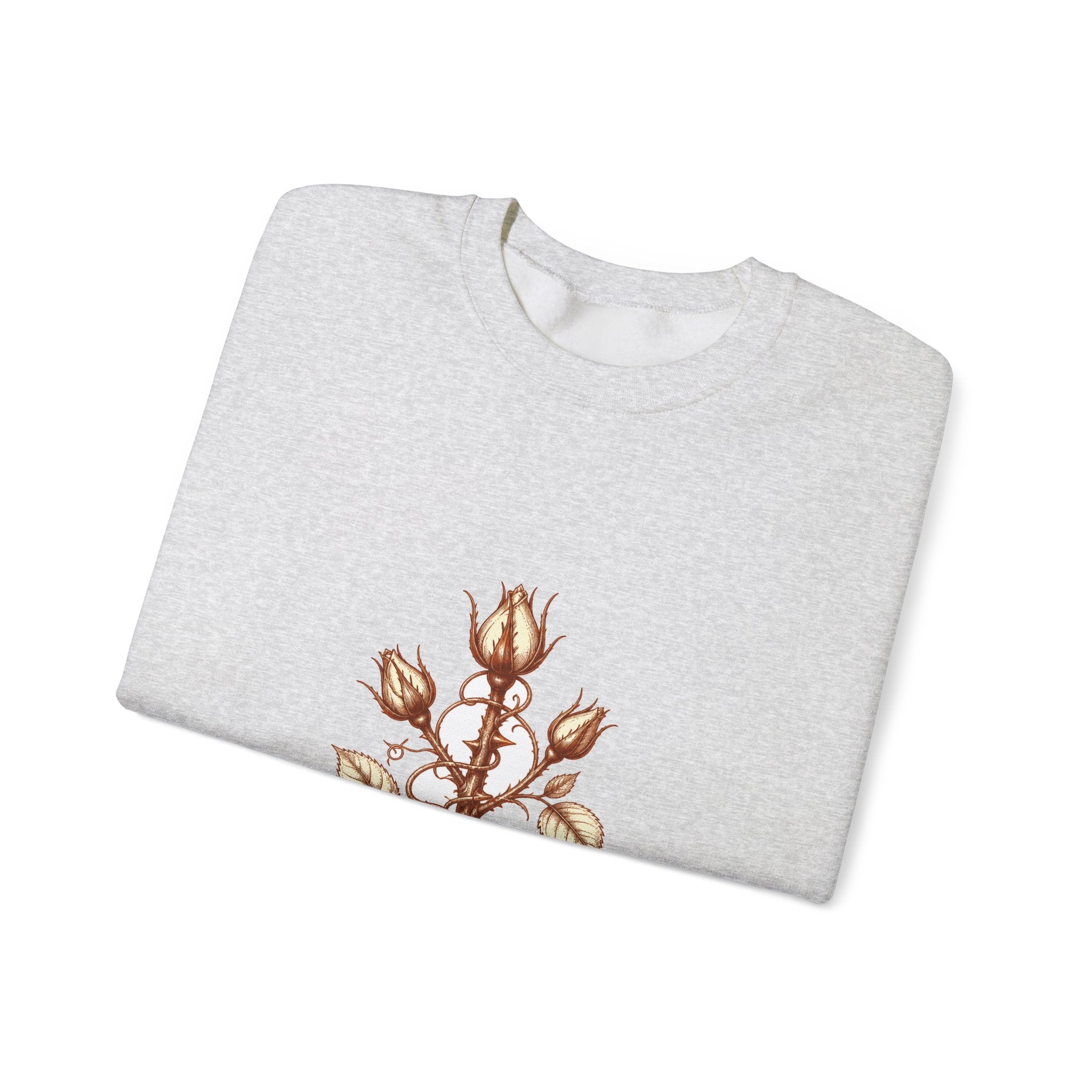 Matching Couple Sweatshirt - Rose & Thorn Matching Couple Premium Fleece Sweatshirt Hand-Drawn Art His Hers Anniversary Gift - Design B