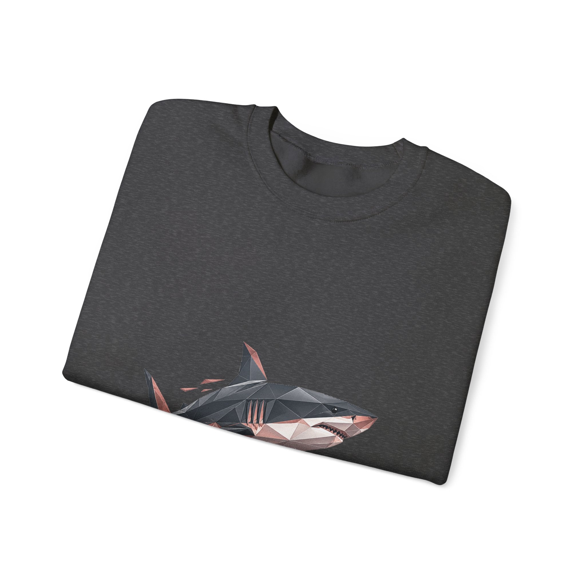 Matching Couple Sweatshirt - Shark & Dolphin Matching Couple Premium Fleece Sweatshirt Geometric Art His Hers Love Gift - Design A