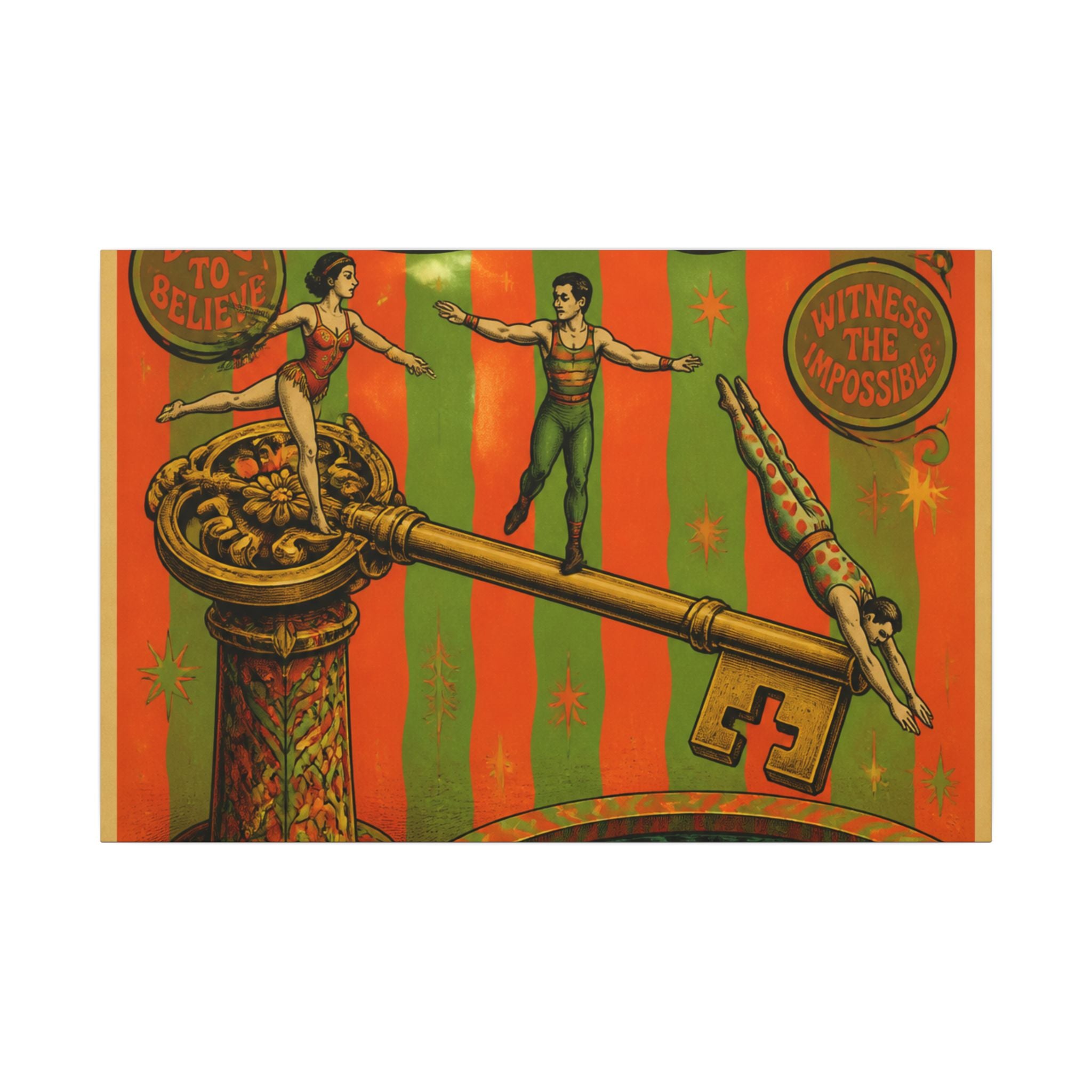 Giant Key Performance Wall Art Canvas 16×20 Psychedelic Cafe Decor Maximalist Print