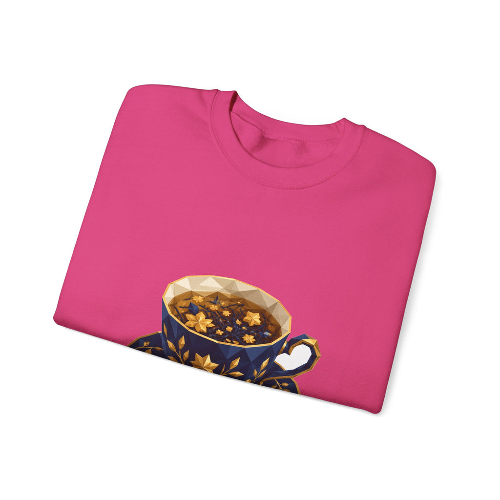 Matching Couple Sweatshirt - Coffee & Tea Matching Couple Comfort Colors Crew Geometric Art His Hers Love Gift - Design B