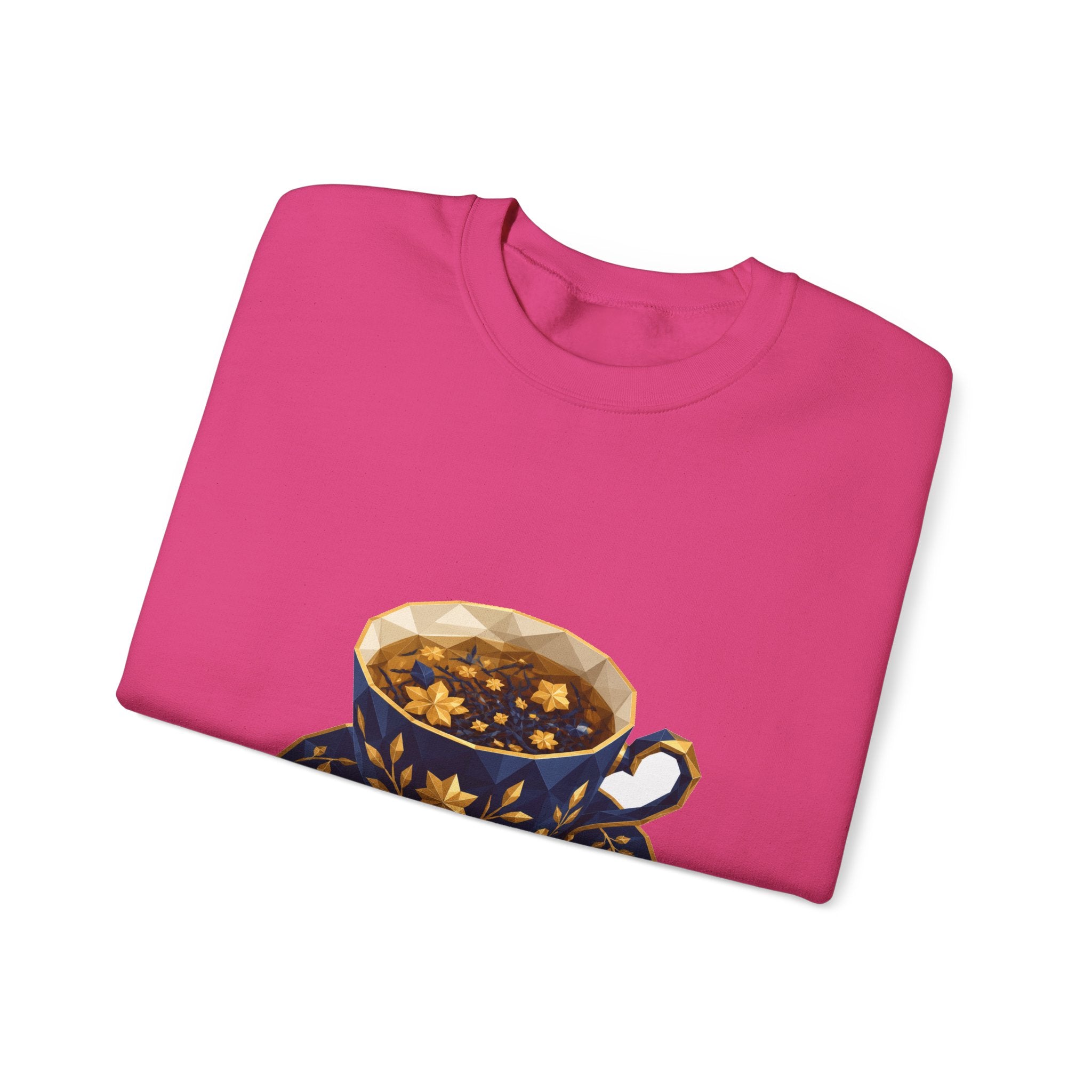 Matching Couple Sweatshirt - Coffee & Tea Matching Couple Comfort Colors Crew Geometric Art His Hers Love Gift - Design B