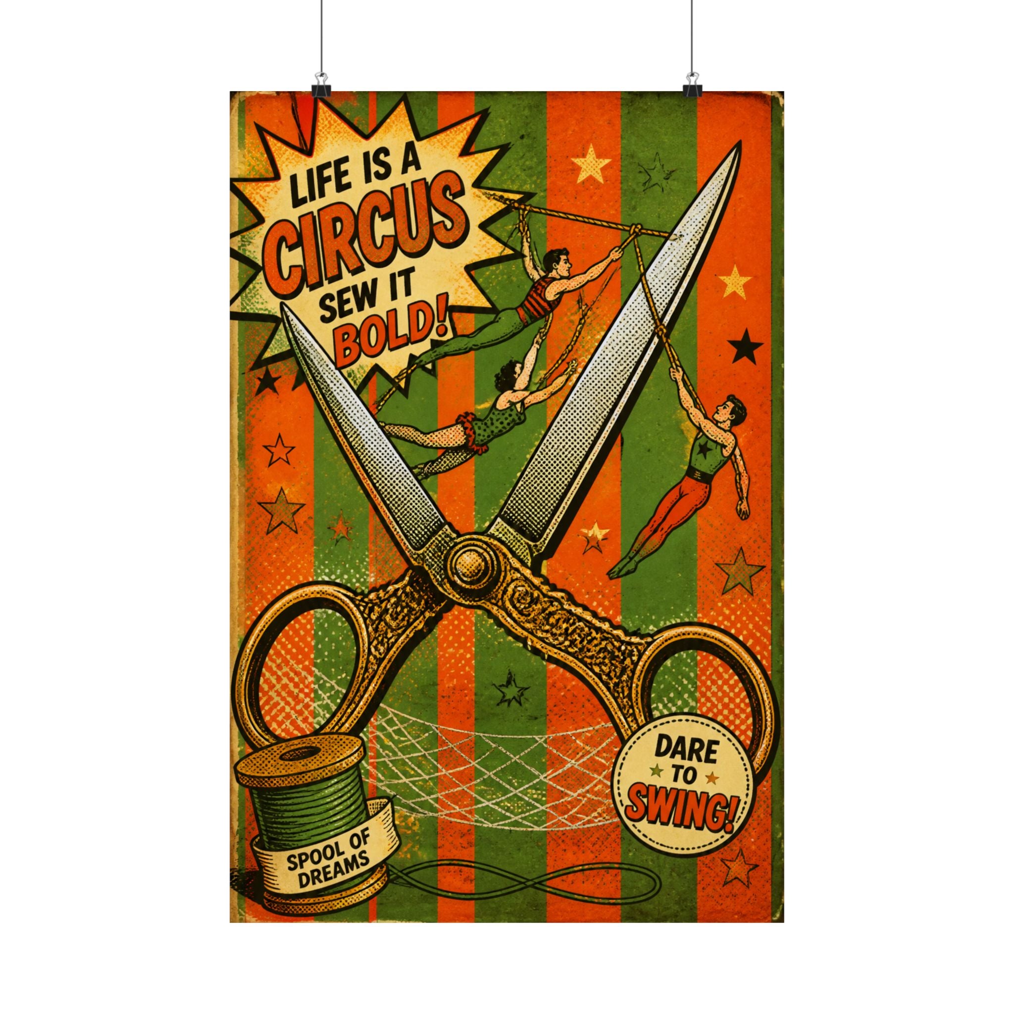 Giant Scissors Trapeze Wall Art Poster 24×36 Pop Art Restaurant Decor Maximalist Print