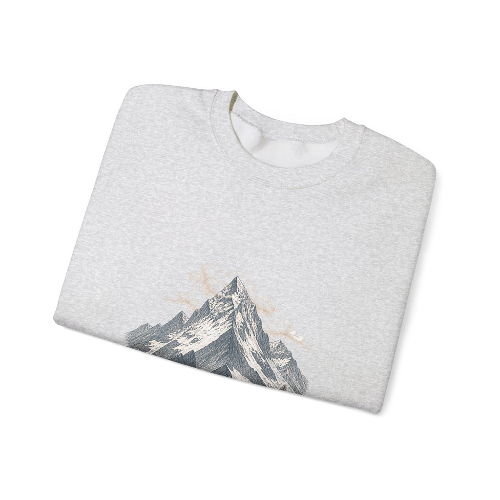 Matching Couple Sweatshirt - Mountain & Ocean Matching Couple Crewneck Sweatshirt Vintage Art His Hers Wedding Gift - Design A