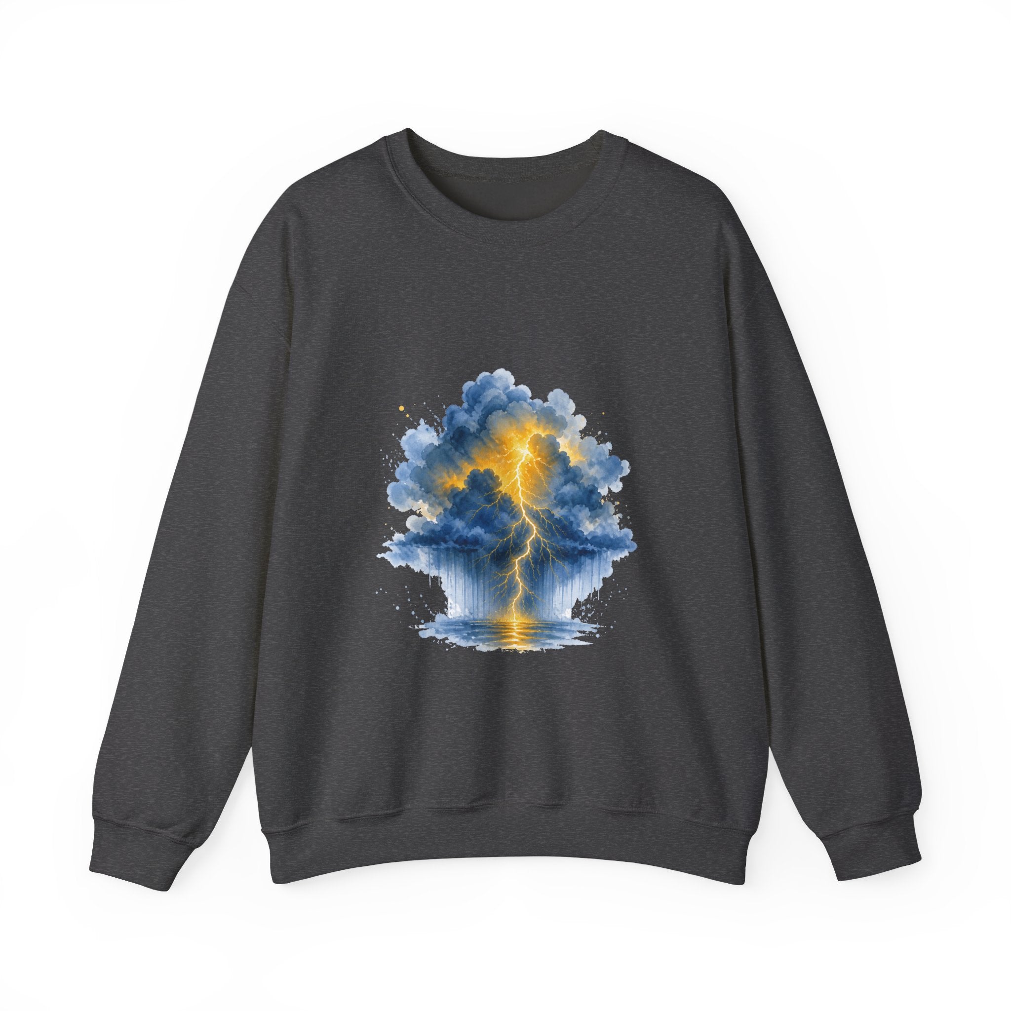Matching Couple Sweatshirt - Storm & Rainbow Matching Couple Premium Fleece Sweatshirt Watercolor Art His Hers Birthday Gift - Design A
