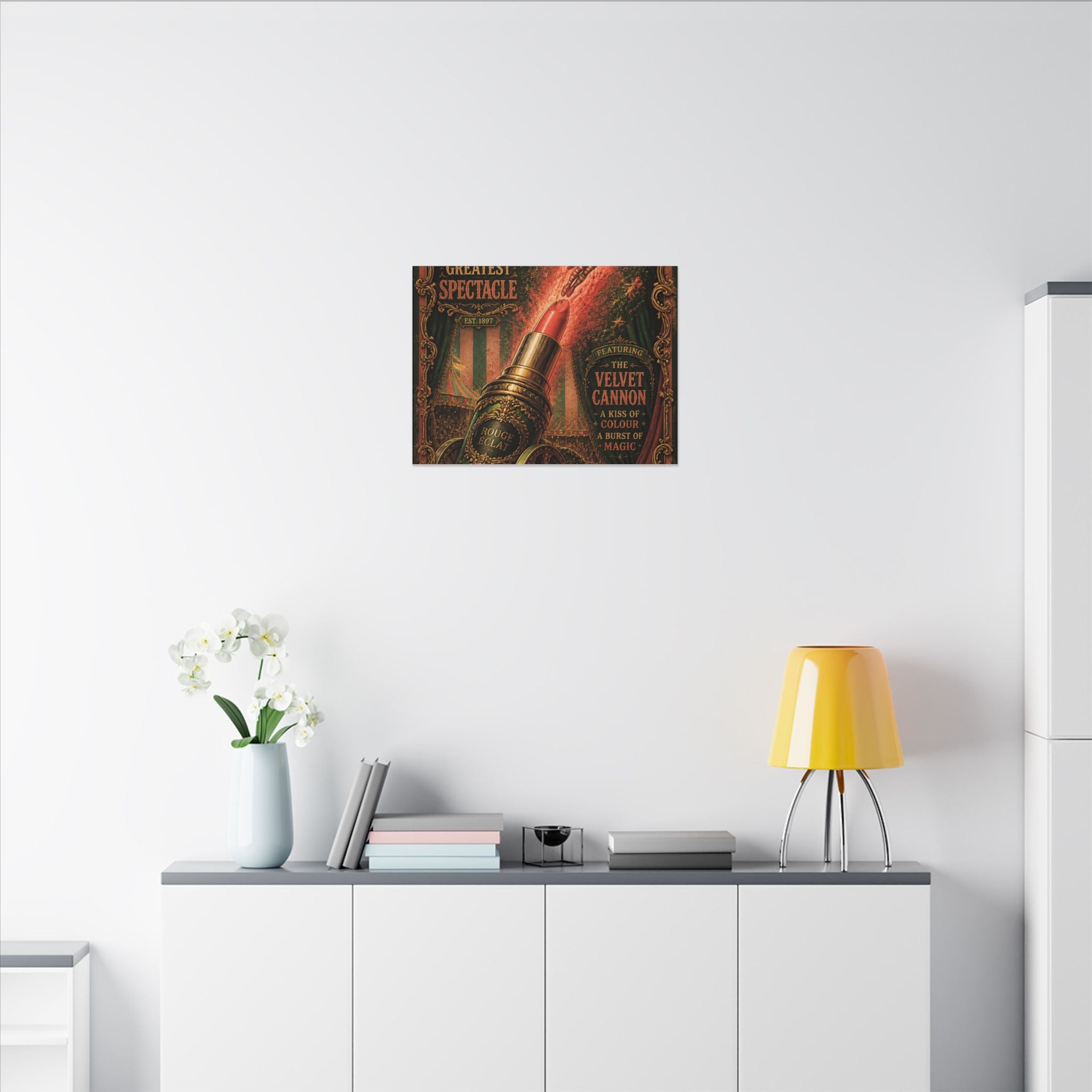 Lipstick Cannon Wall Art Canvas 16×20 Baroque Home Office Decor Maximalist Print
