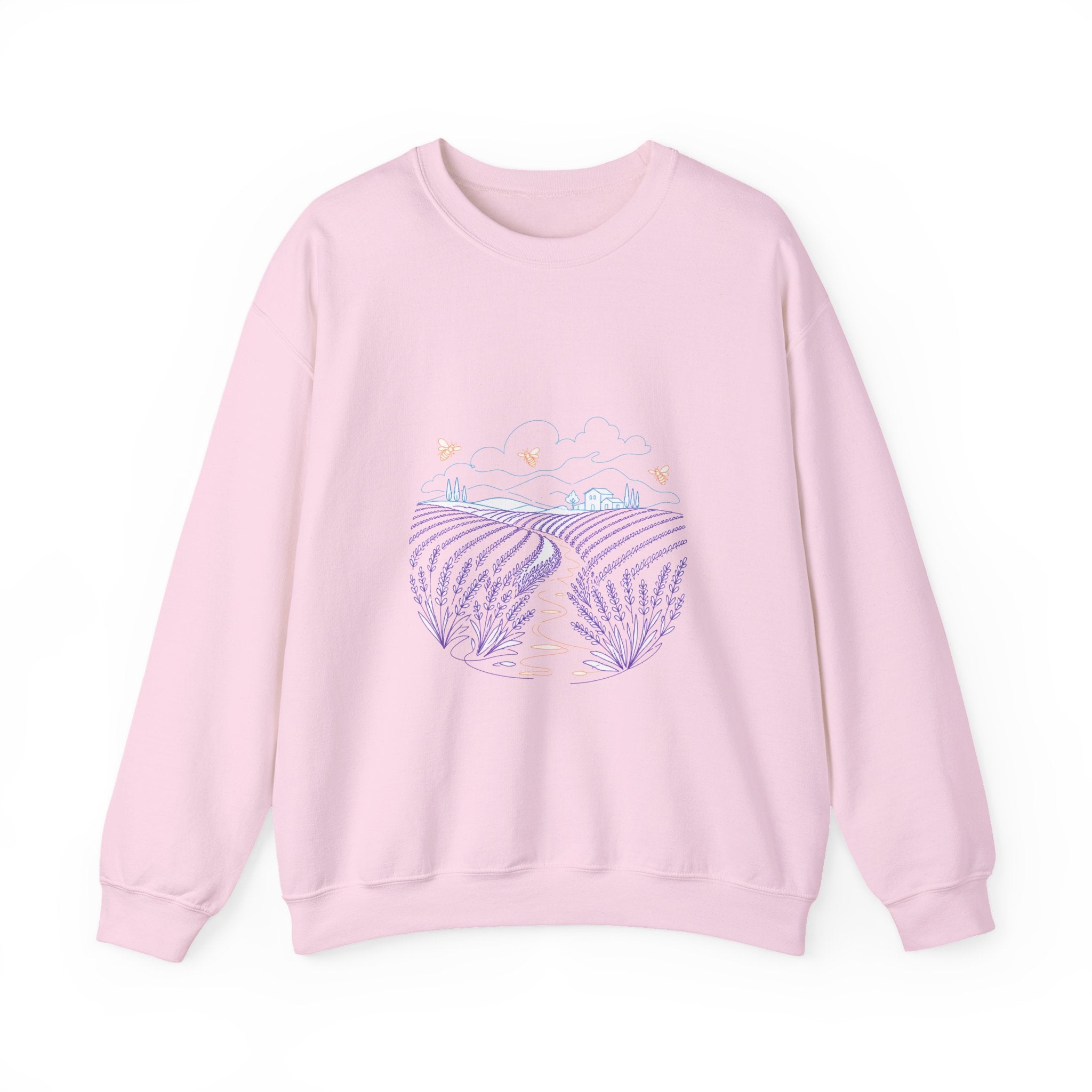 Matching Couple Sweatshirt - Lavender Fields & Canyon Matching Couple Comfort Colors Crew Minimalist Art His Hers Christmas Gift - Design A