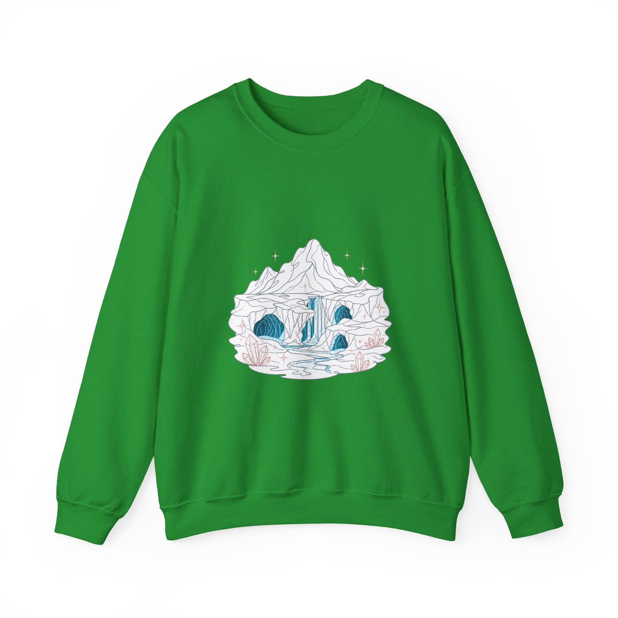 Matching Couple Sweatshirt - Volcano & Glacier Matching Couple Premium Fleece Sweatshirt Minimalist Art His Hers Christmas Gift - Design B