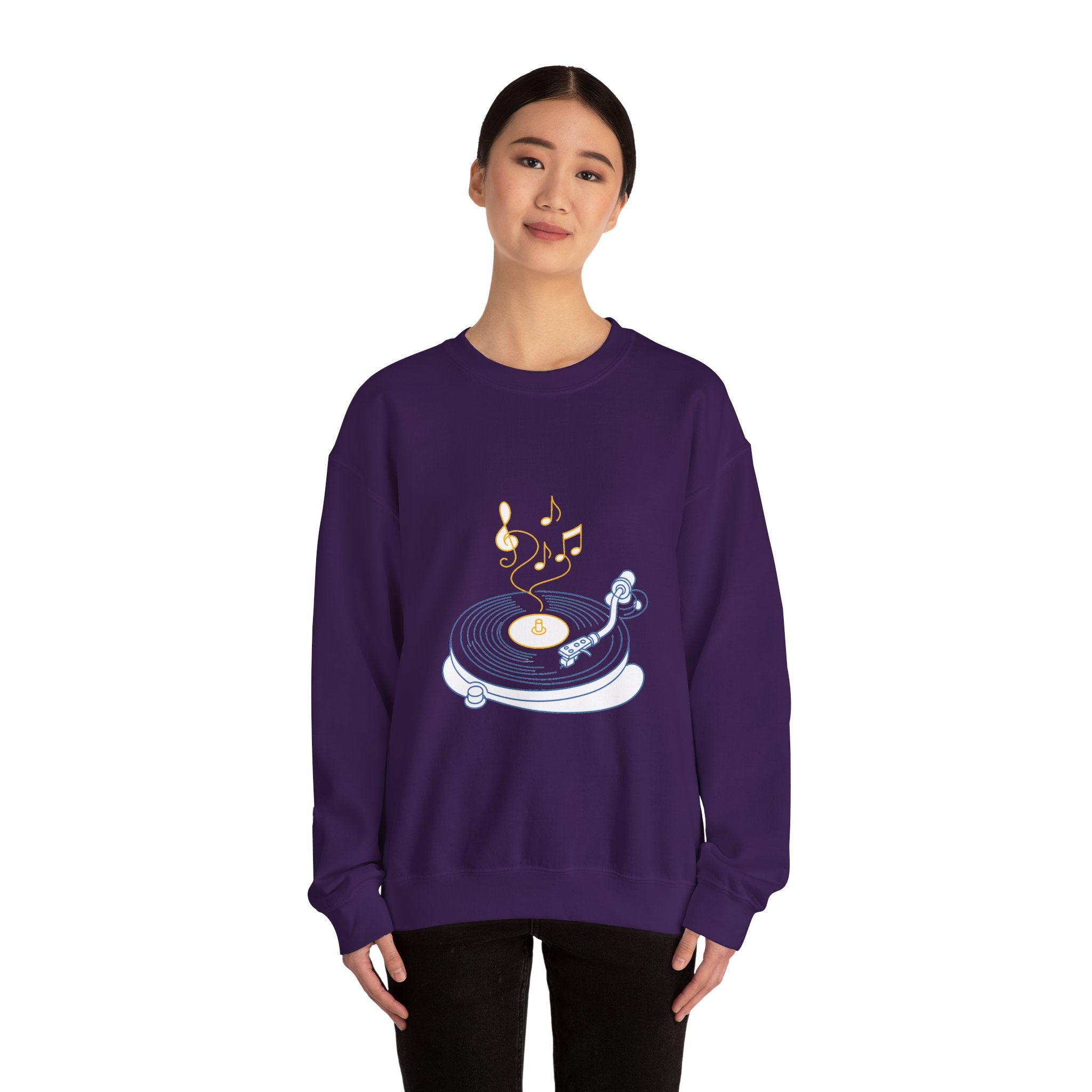 Matching Couple Sweatshirt - Vinyl & Cassette Matching Couple Premium Fleece Sweatshirt Minimalist Art His Hers Christmas Gift - Design A