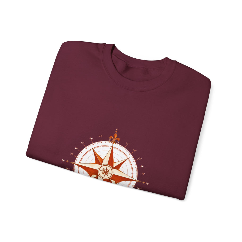 Matching Couple Sweatshirt - Compass North & South Matching Couple Comfort Colors Crew Geometric Art His Hers Love Gift - Design B