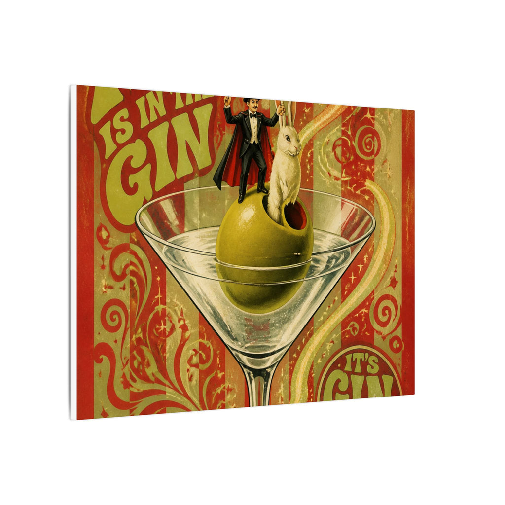 Martini Magician Wall Art Canvas 24×36 Psychedelic Dining Room Decor Maximalist Print