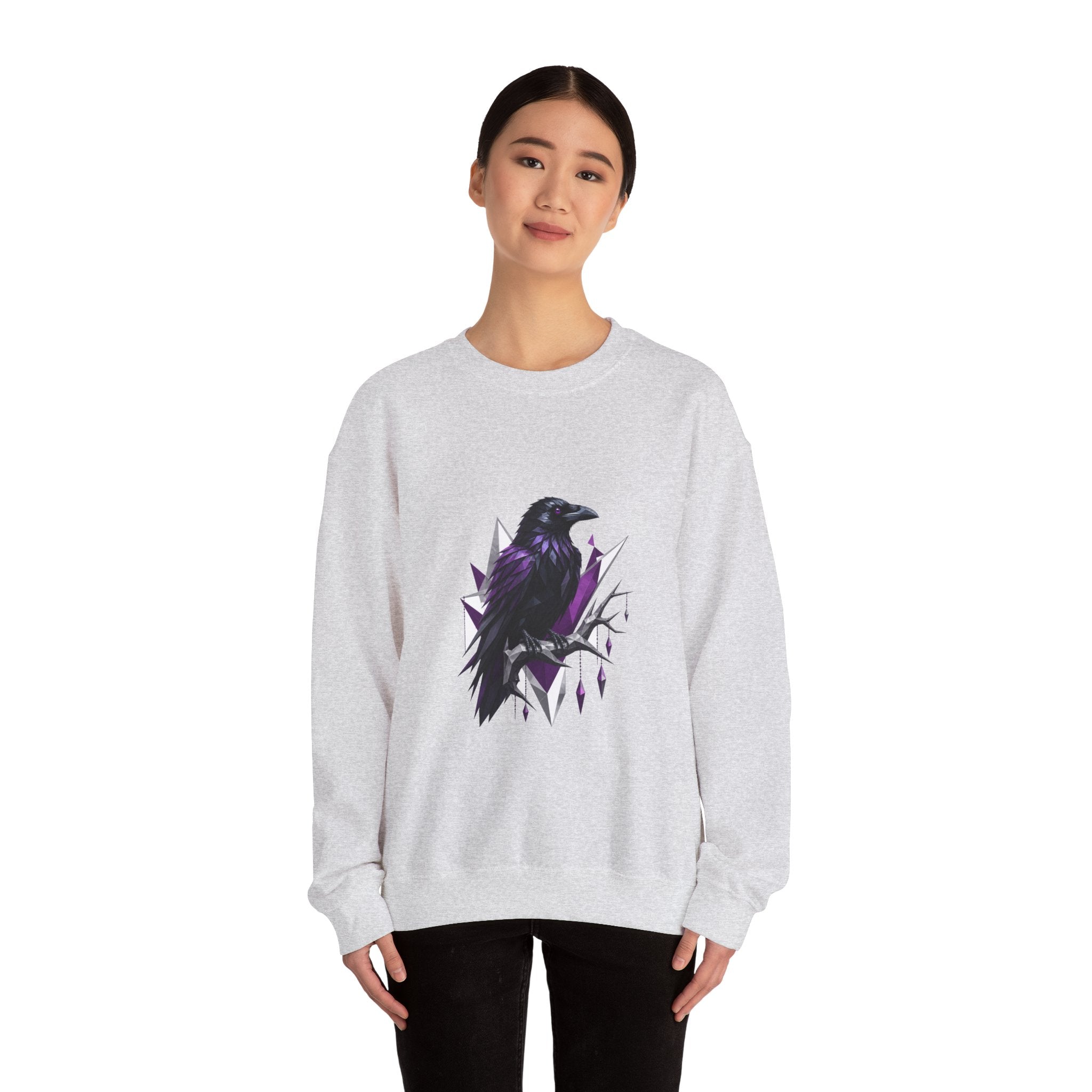 Matching Couple Sweatshirt - Raven & Swan Matching Couple Premium Fleece Sweatshirt Geometric Art His Hers Love Gift - Design A