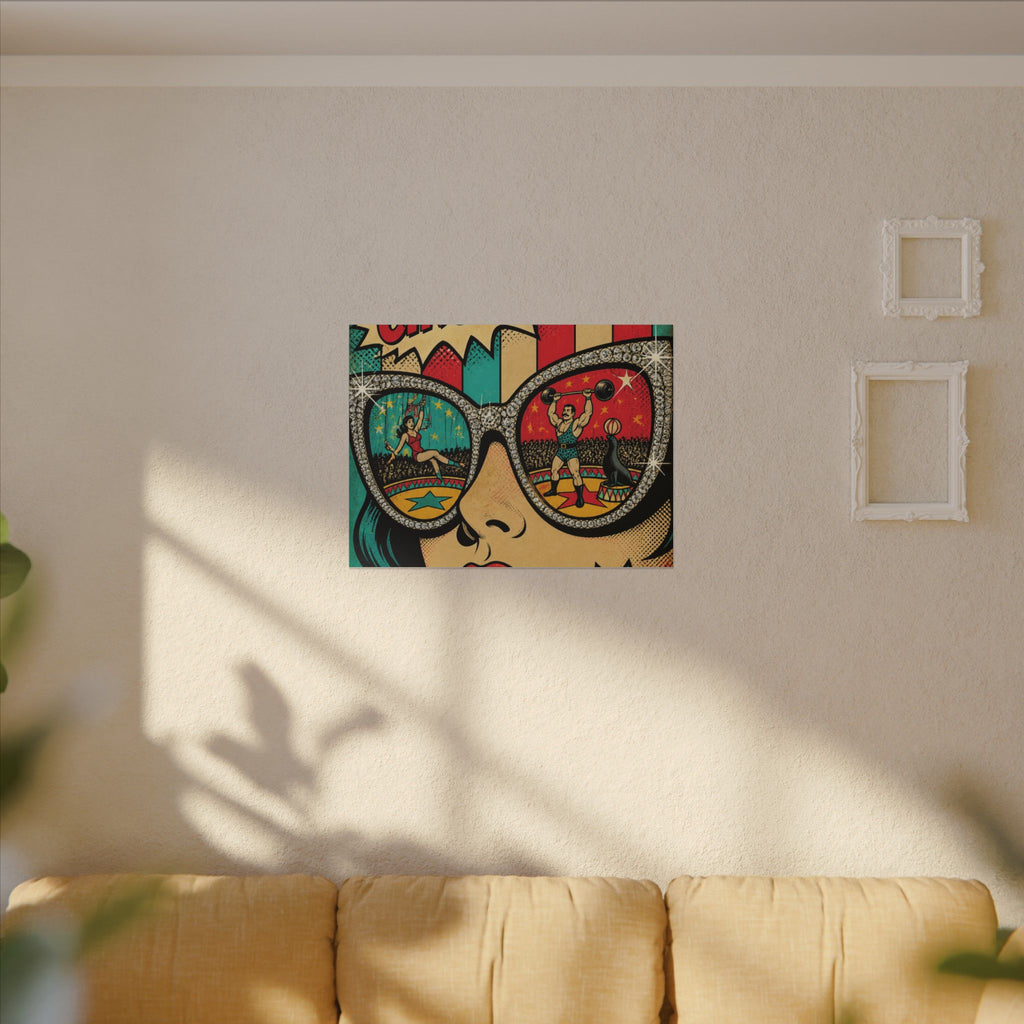 Sunglasses Circus Ring Wall Art Canvas 24×36 Pop Art Restaurant Decor Maximalist Print