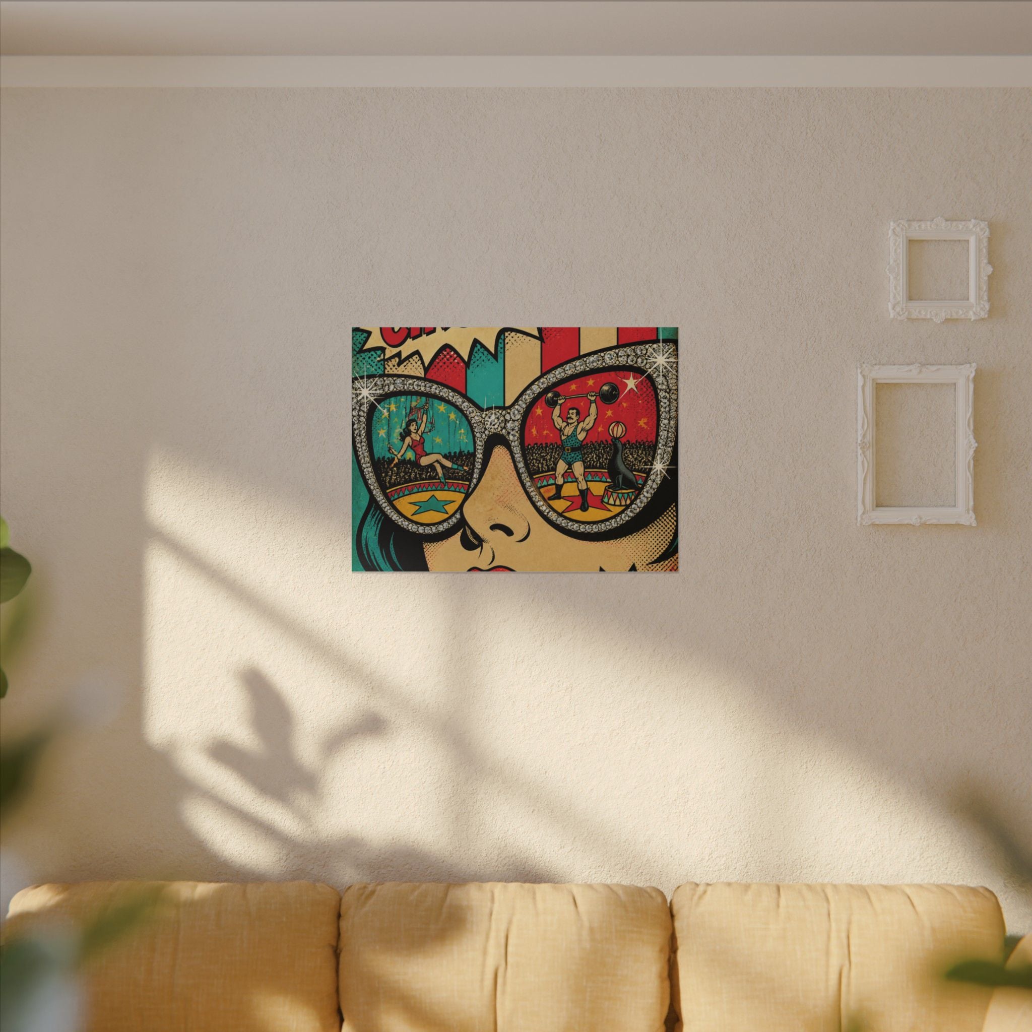 Sunglasses Circus Ring Wall Art Canvas 24×36 Pop Art Restaurant Decor Maximalist Print
