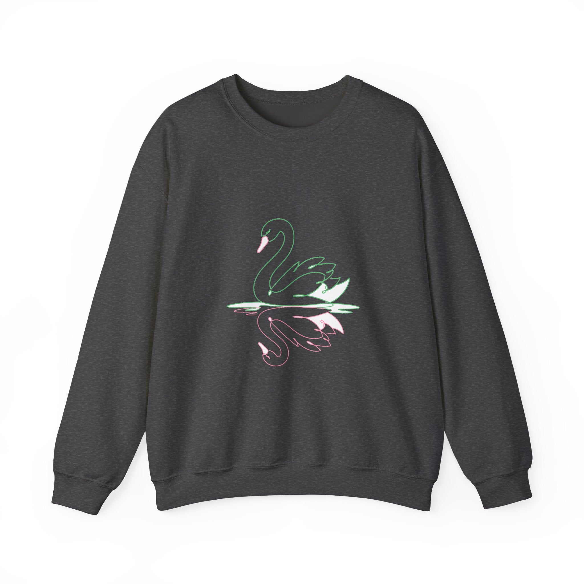 Matching Couple Sweatshirt - Raven & Swan Matching Couple Crewneck Sweatshirt Minimalist Art His Hers Valentine Gift - Design B