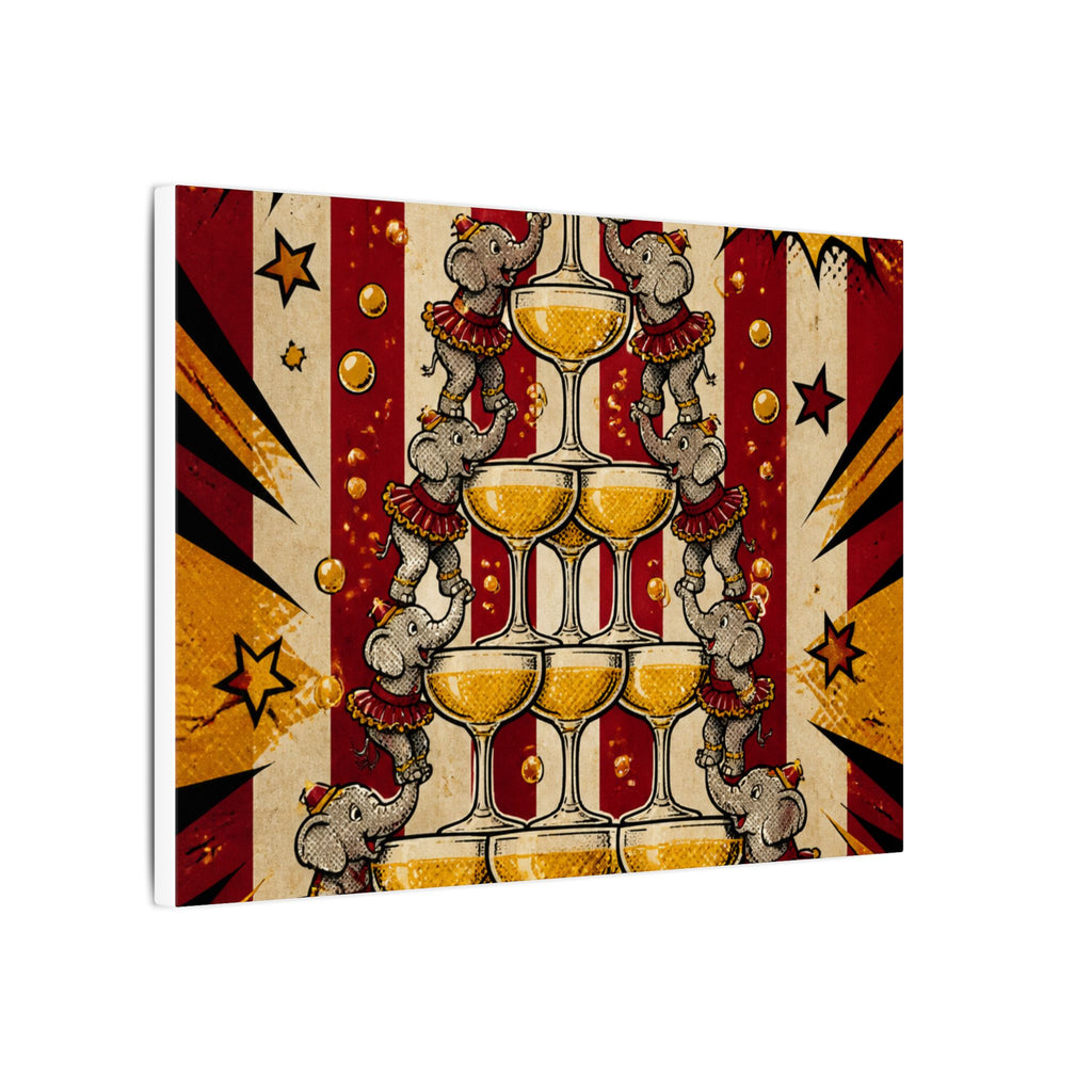 Champagne Tower Elephants Wall Art Canvas 24×36 Pop Art Restaurant Decor Maximalist Print