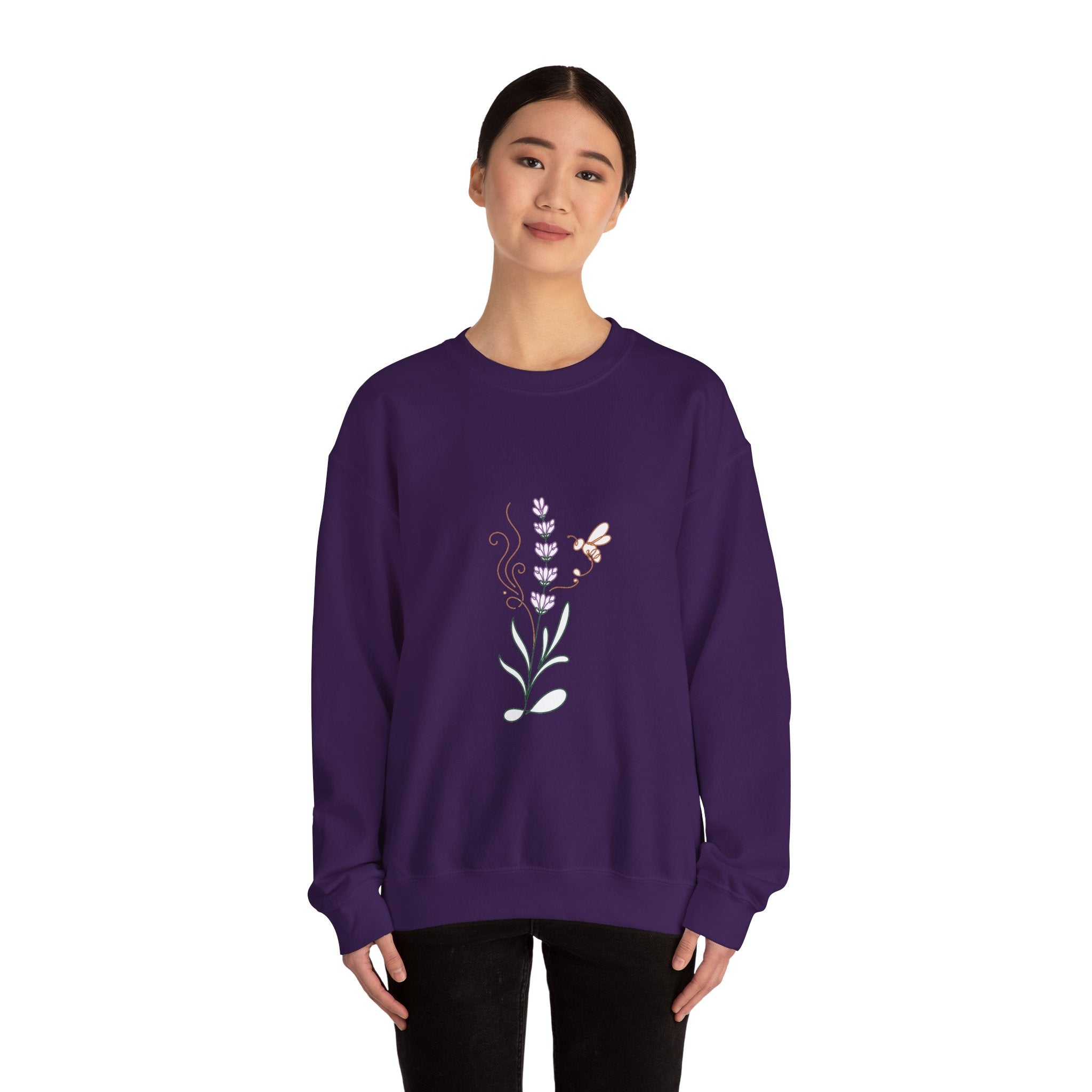 Matching Couple Sweatshirt - Lavender & Thistle Matching Couple Crewneck Sweatshirt Minimalist Art His Hers Valentine Gift - Design A