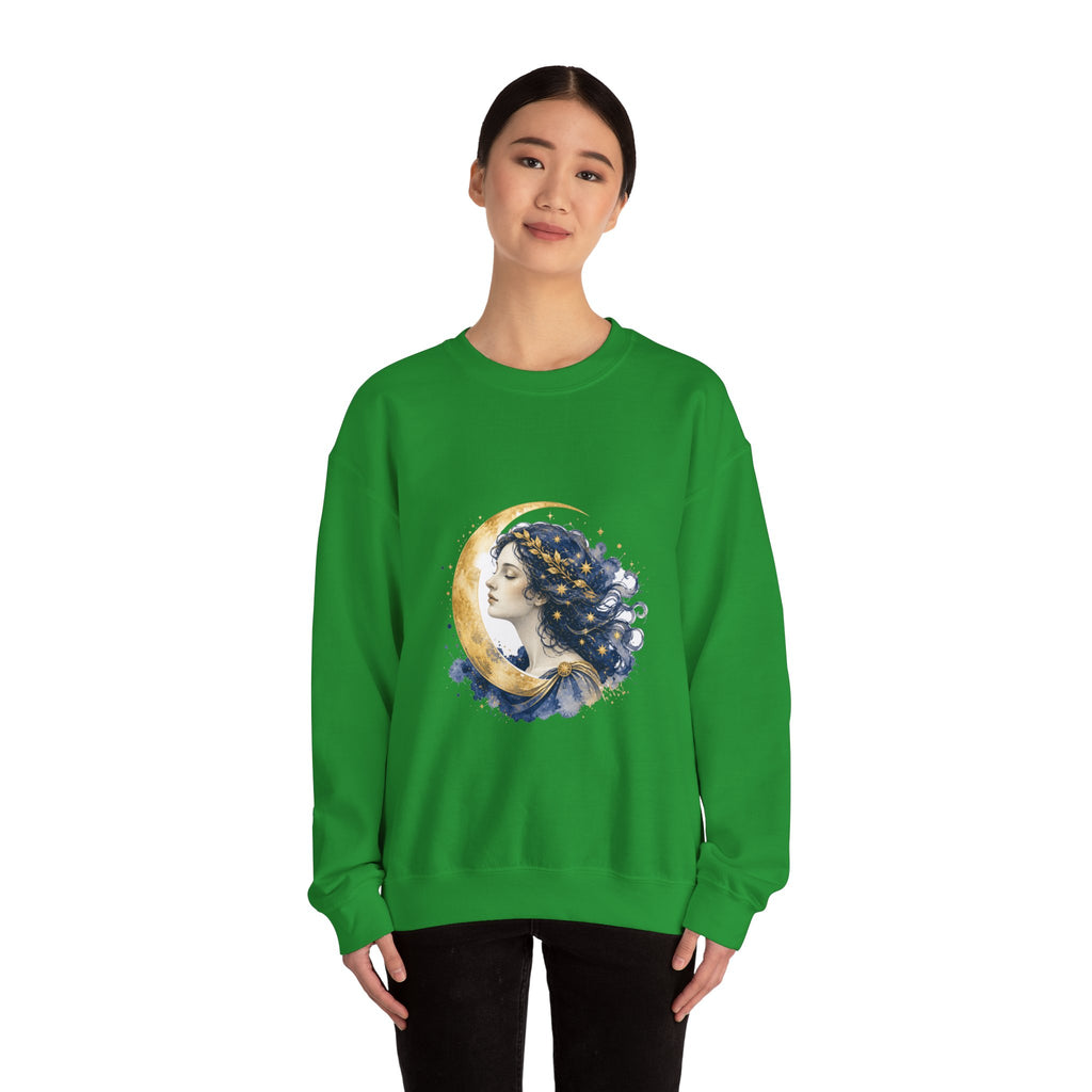 Matching Couple Sweatshirt - Helios & Selene Matching Couple Comfort Colors Crew Watercolor Art His Hers Birthday Gift - Design B