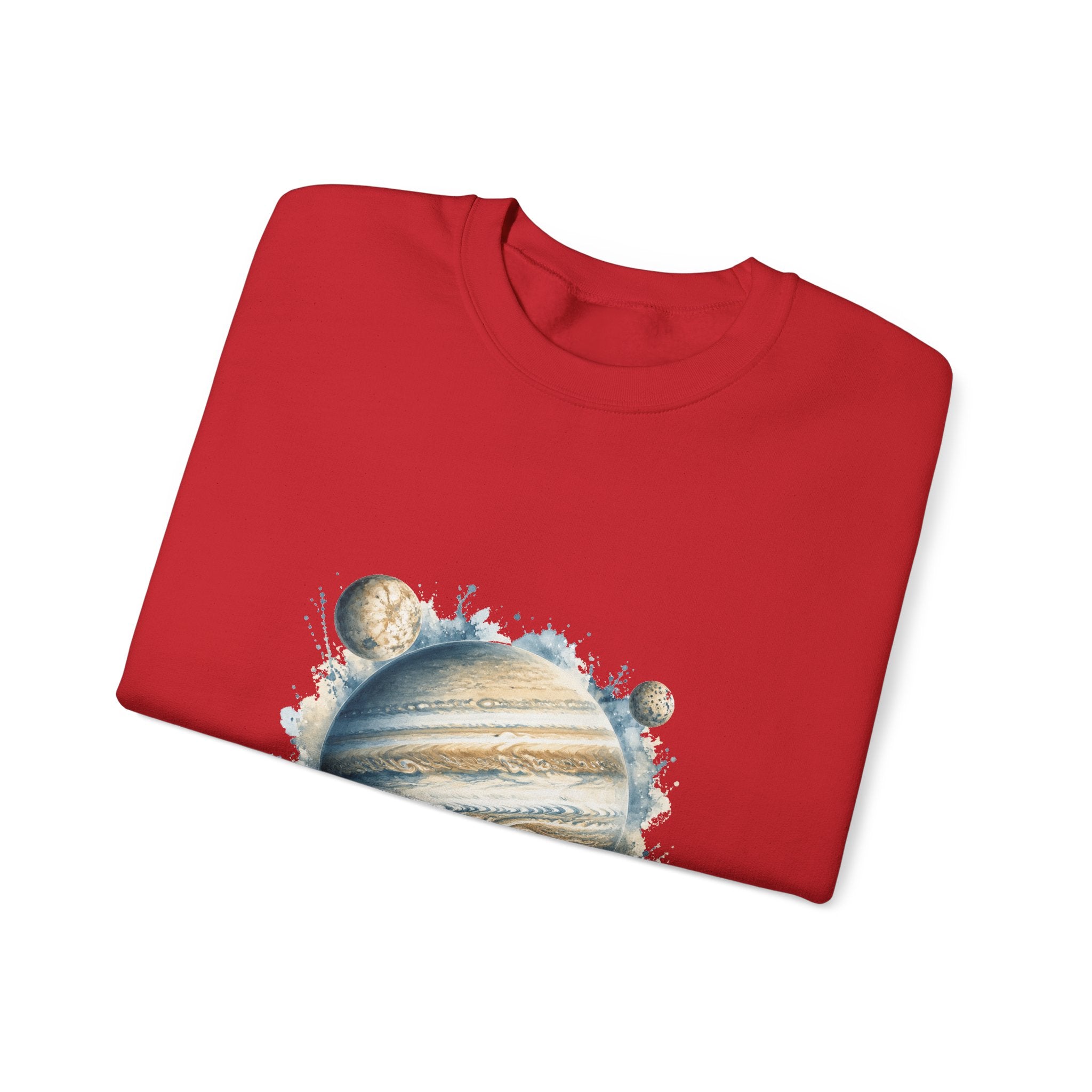Matching Couple Sweatshirt - Saturn & Jupiter Matching Couple Crewneck Sweatshirt Watercolor Art His Hers Engagement Gift - Design B