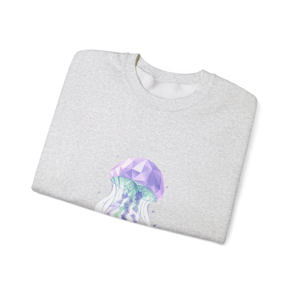 Matching Couple Sweatshirt - Octopus & Jellyfish Matching Couple Crewneck Sweatshirt Geometric Art His Hers Couple Gift - Design B
